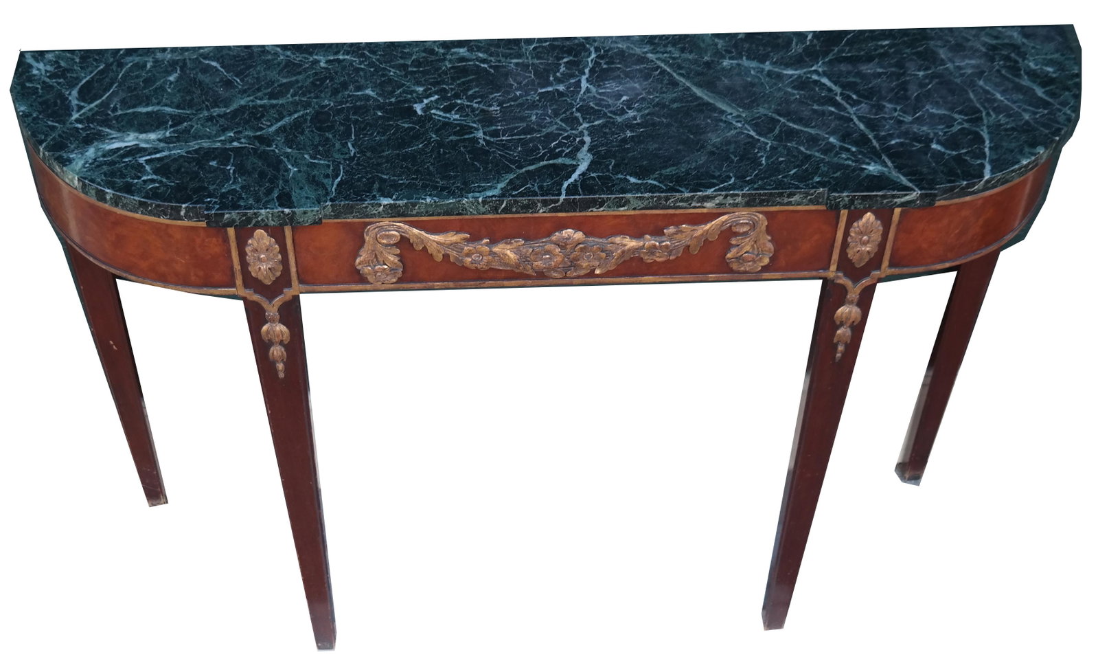 Classical-Style Marble Top Console: Classical-style marble top console. [33" HG x 53" W x 13" D].