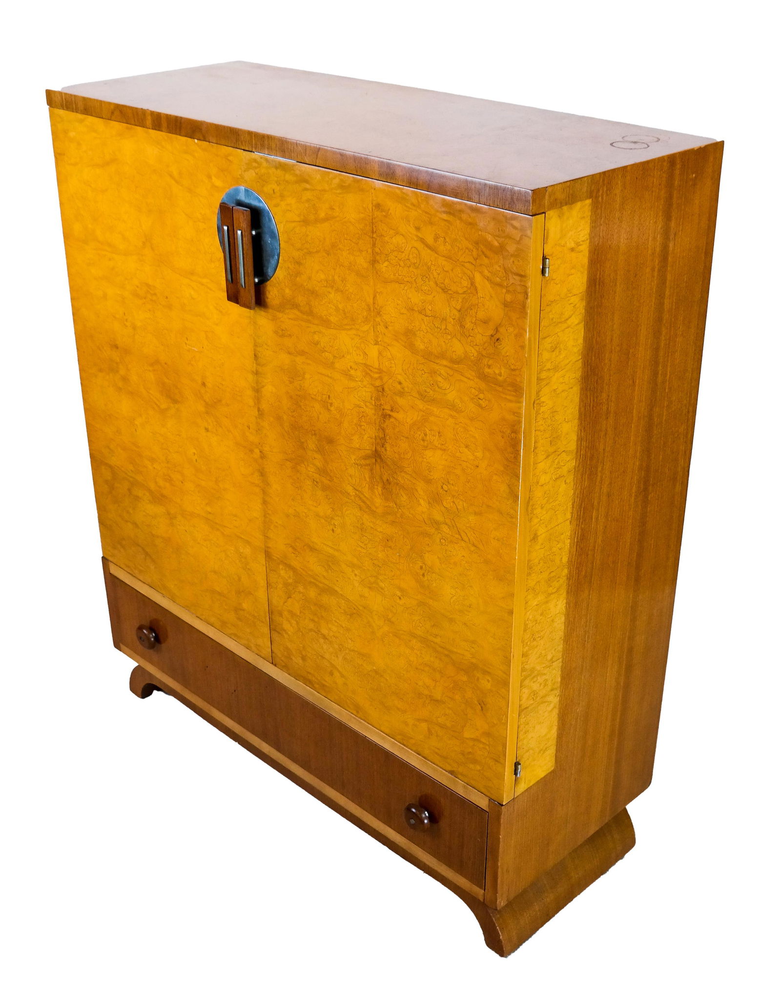 John Widdicomb Art Deco-Style Chest: John Widdicomb Art Deco-style chest, having a single bottom drawer. [48" H x 40" W x 16" D]. In overall good condition.