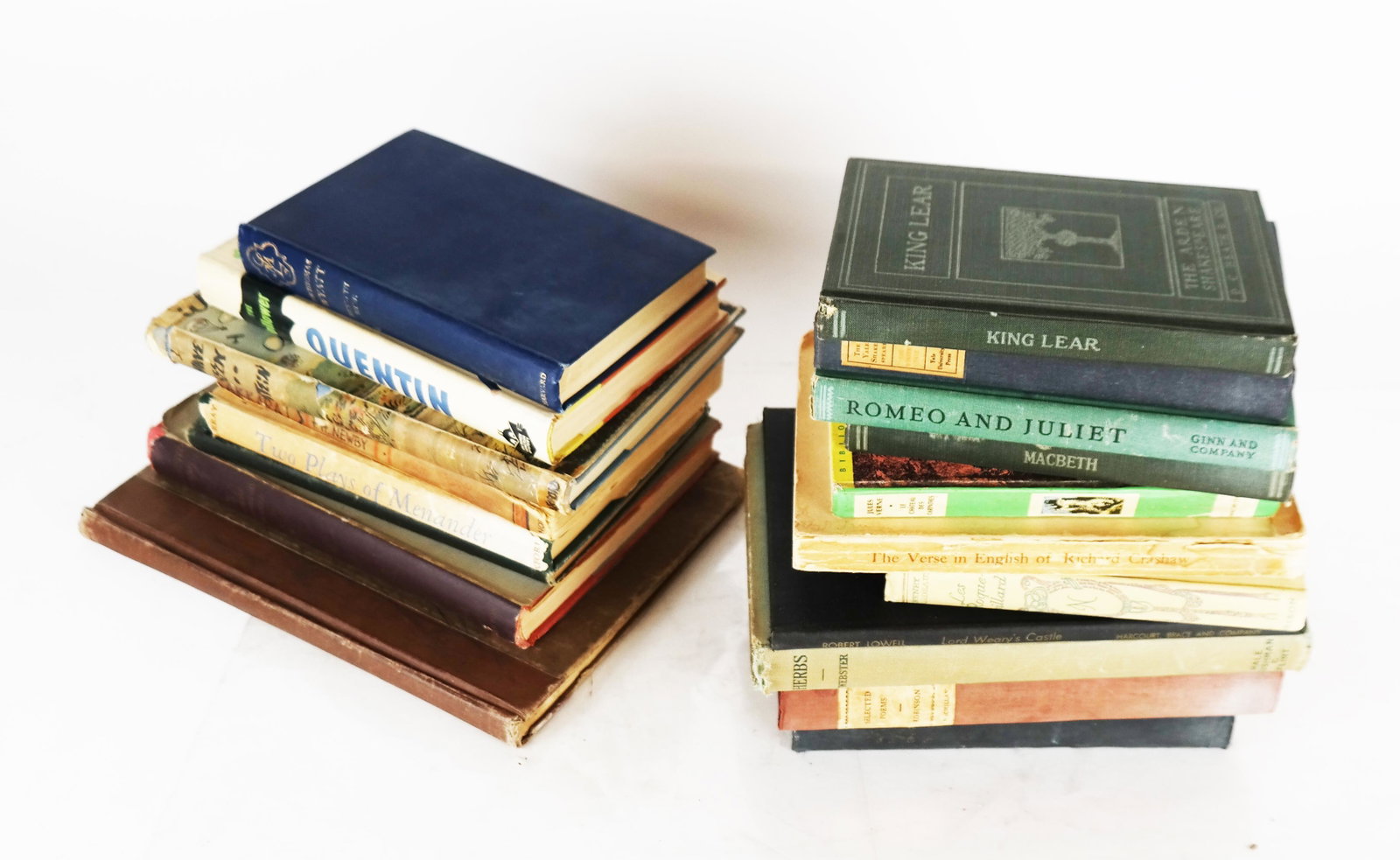 Lot of Books: Poetry, Shakespeare, Others: Lot of antique and first edition books including four Shakespeare Arden Library titles, poetry books by Edwin Arlington Robinson, Richard Crashaw, Louise Townsend Nicholl, novels by Patrick Quentin, P