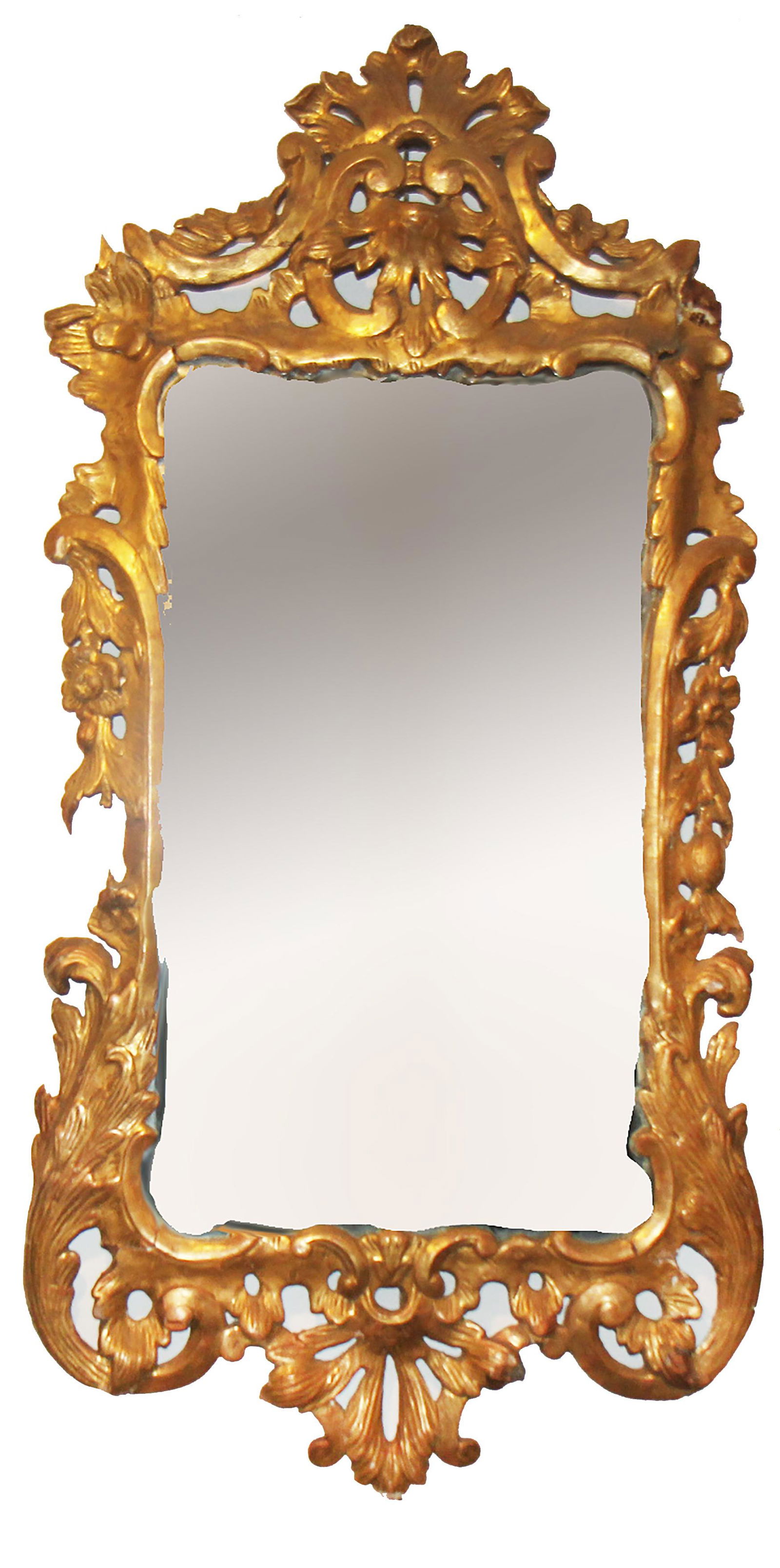 Antique Continental Gilt Wood Mirror (1 of 4)
