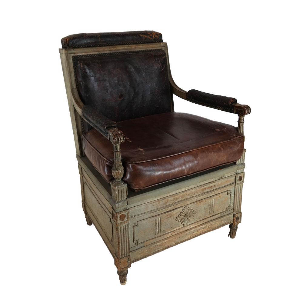 18th C. Continental Green Painted Arm Chair (1 of 9)