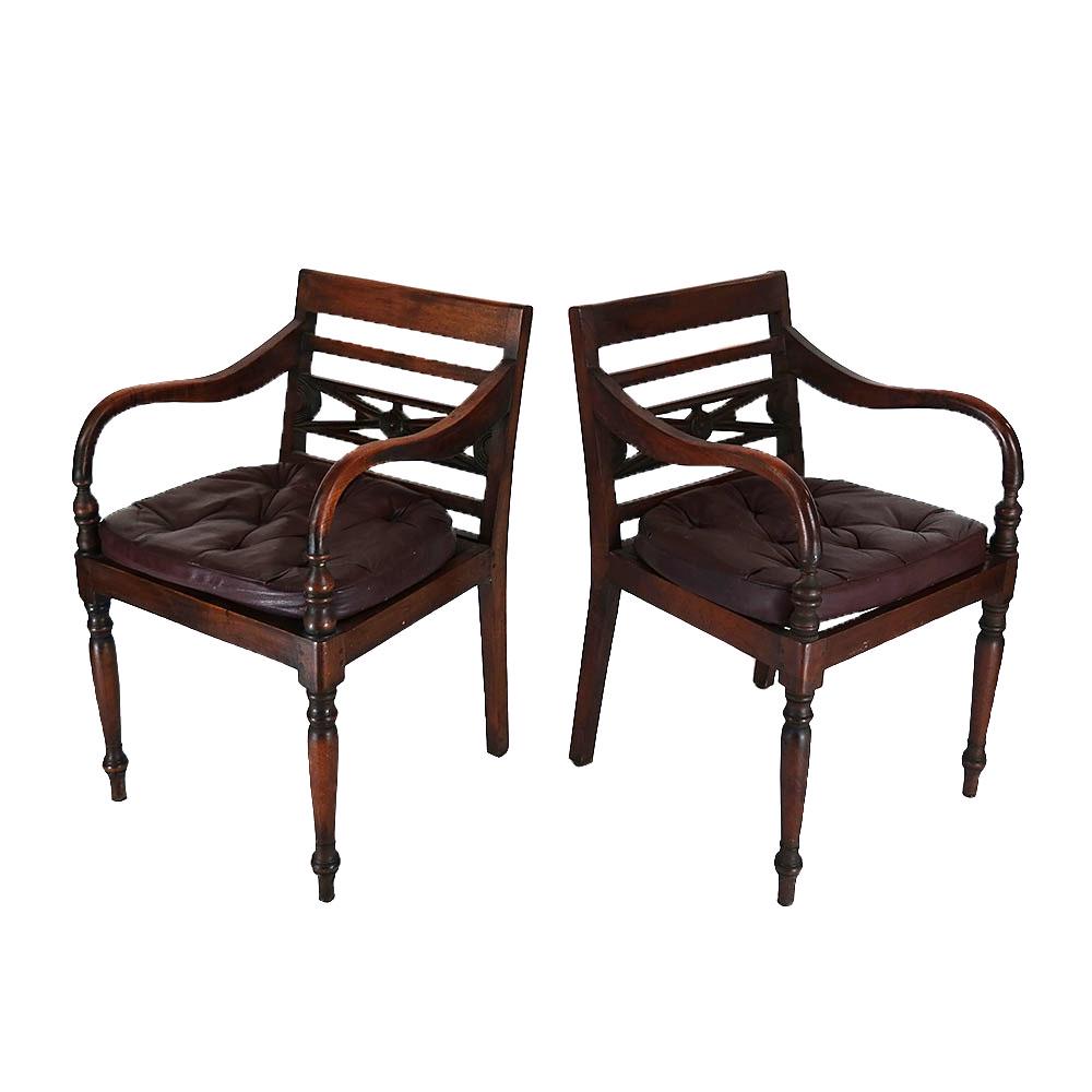 Pair 19th C. Arm Chairs (1 of 7)
