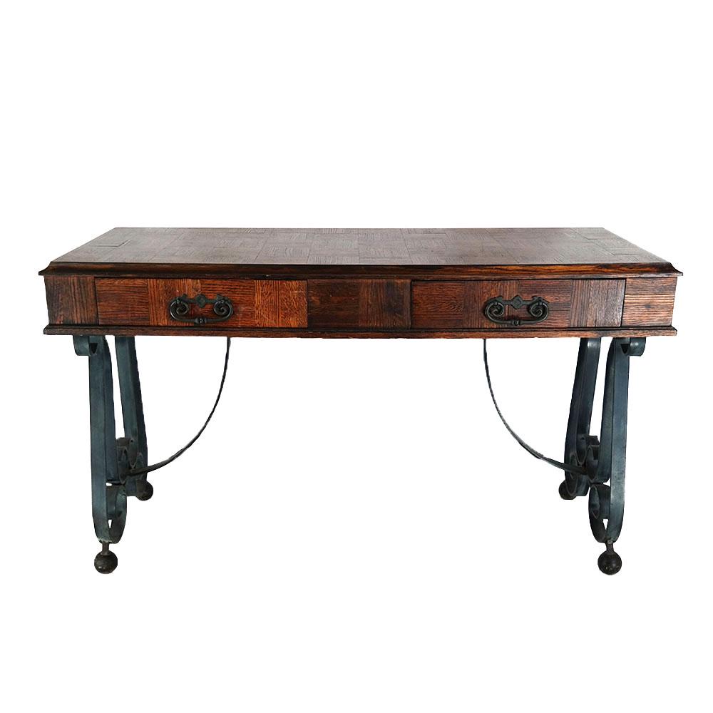 Parquetry Bronze Base Console Table (1 of 10)