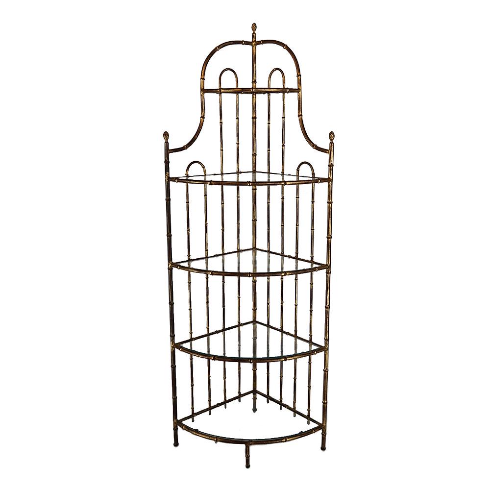 Faux Bamboo Corner Etagere (1 of 6)