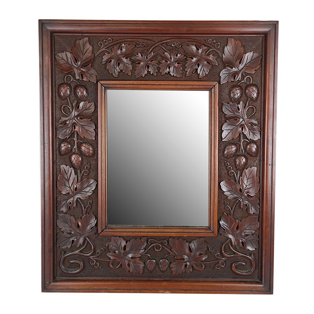 Aesthetic Leaf and Acorn Relief Mirror: Aesthetic leaf and acorn relief mirror. [15 3/4" H x 14" W].
