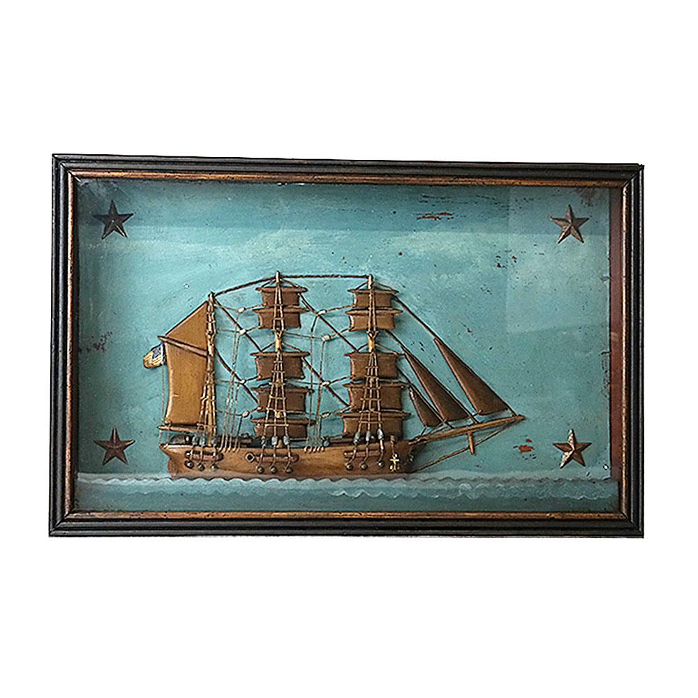 Model Ship in Shadowbox Frame (1 of 6)