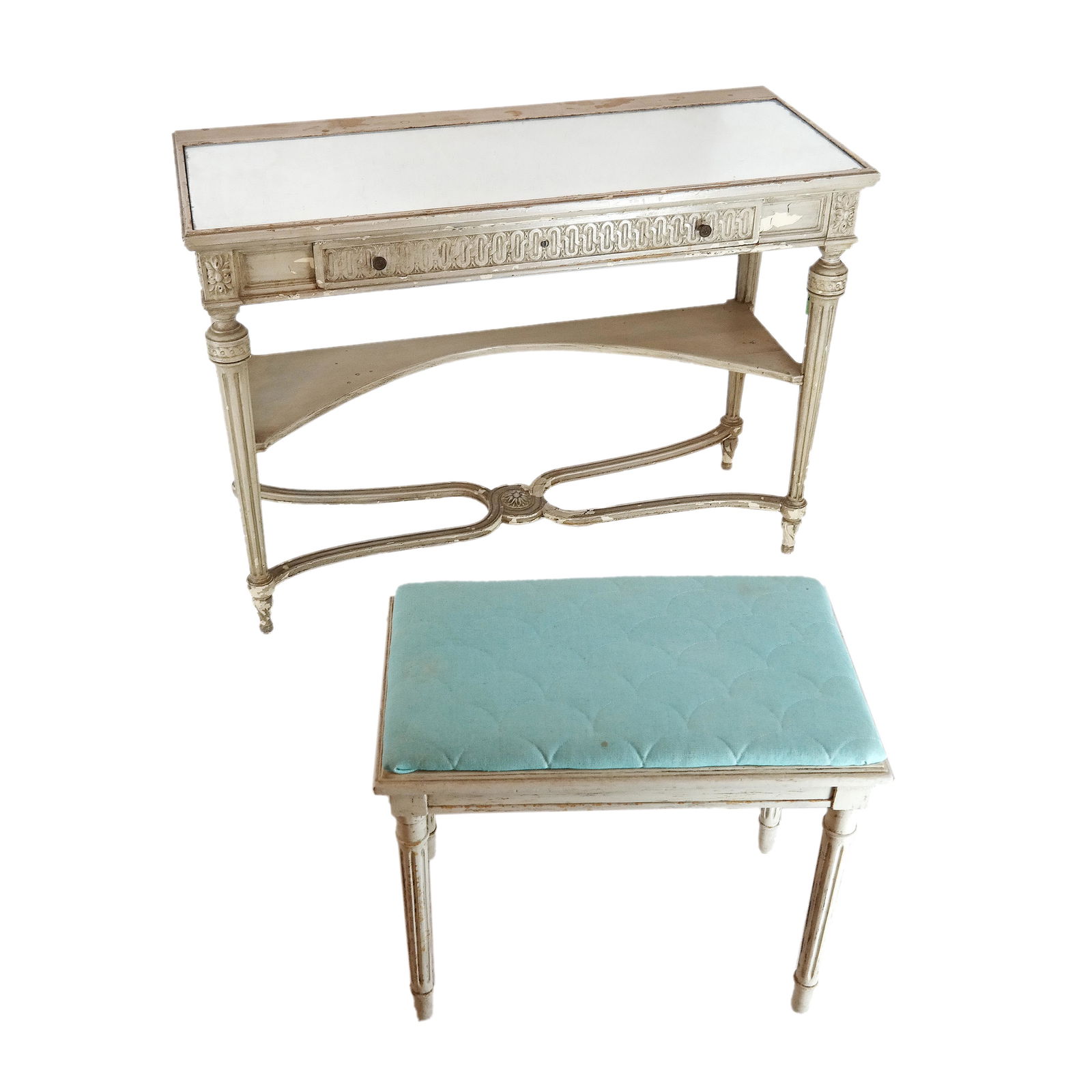 Antique French Vanity & Bench (1 of 10)