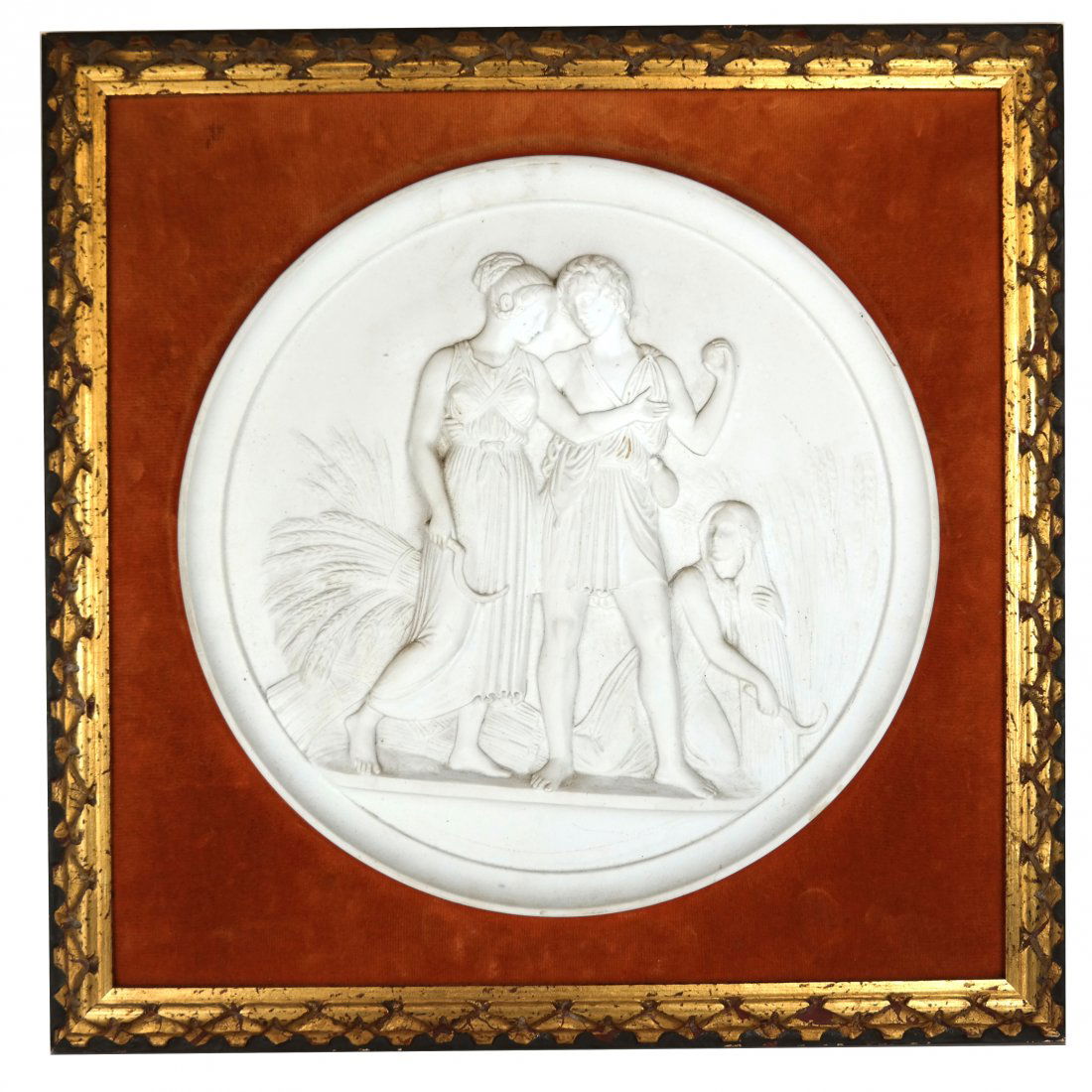 Classical-Style Framed Bisque Plaque (1 of 4)