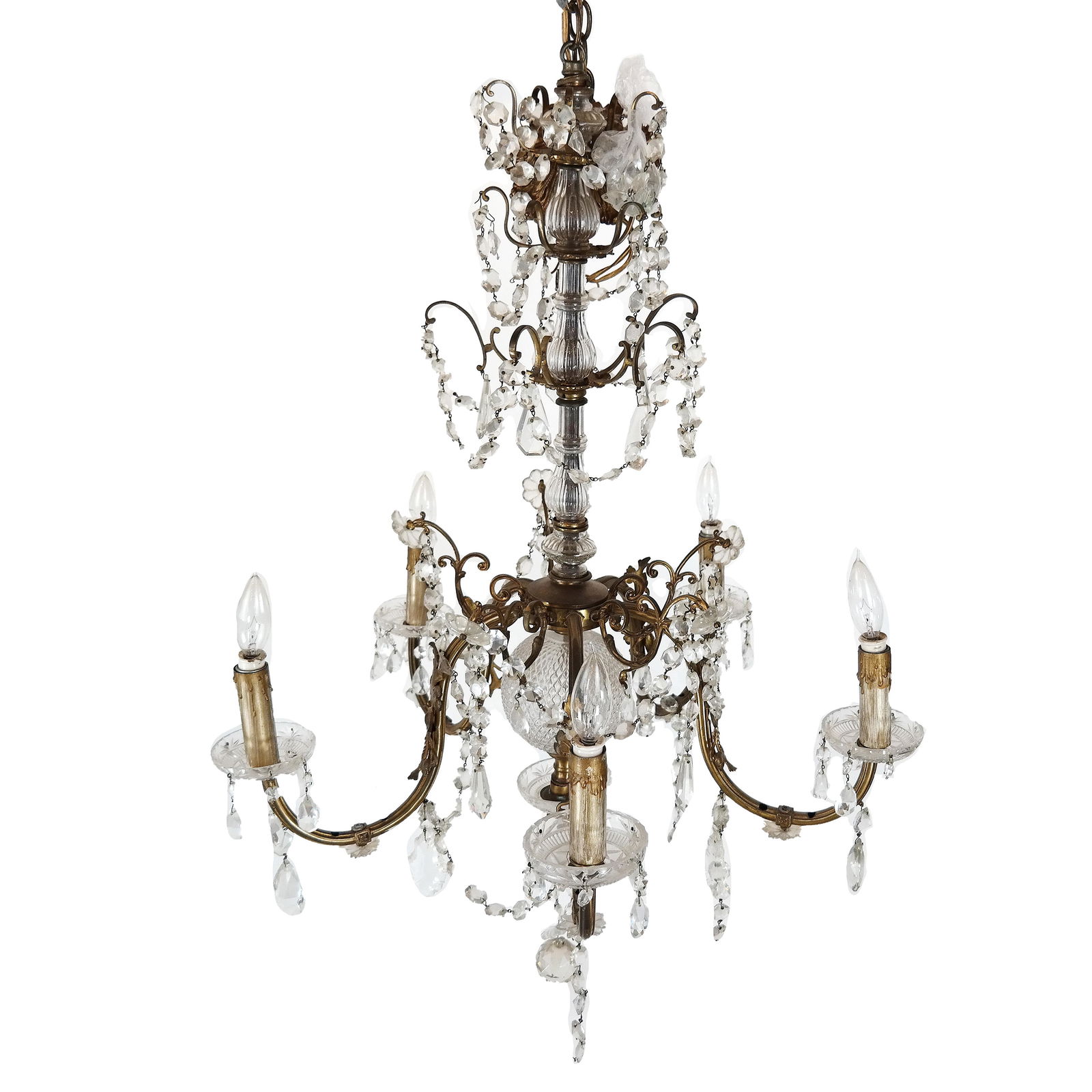 Bronze & Crystal Chandelier (1 of 10)