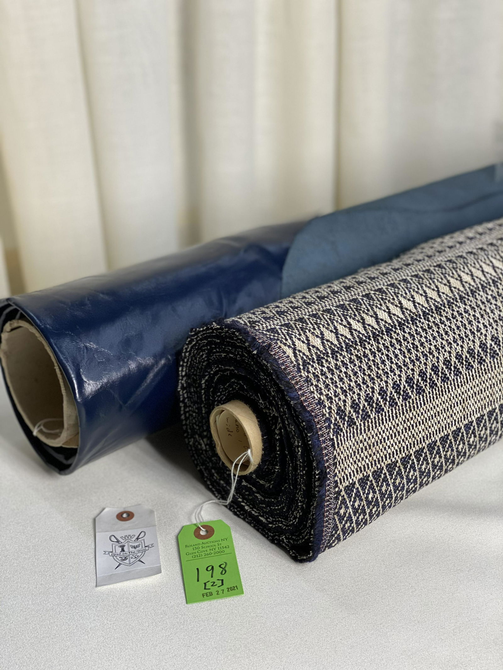 Elitis Indoor/Outdoor Fabric and Navy Leather (1 of 3)