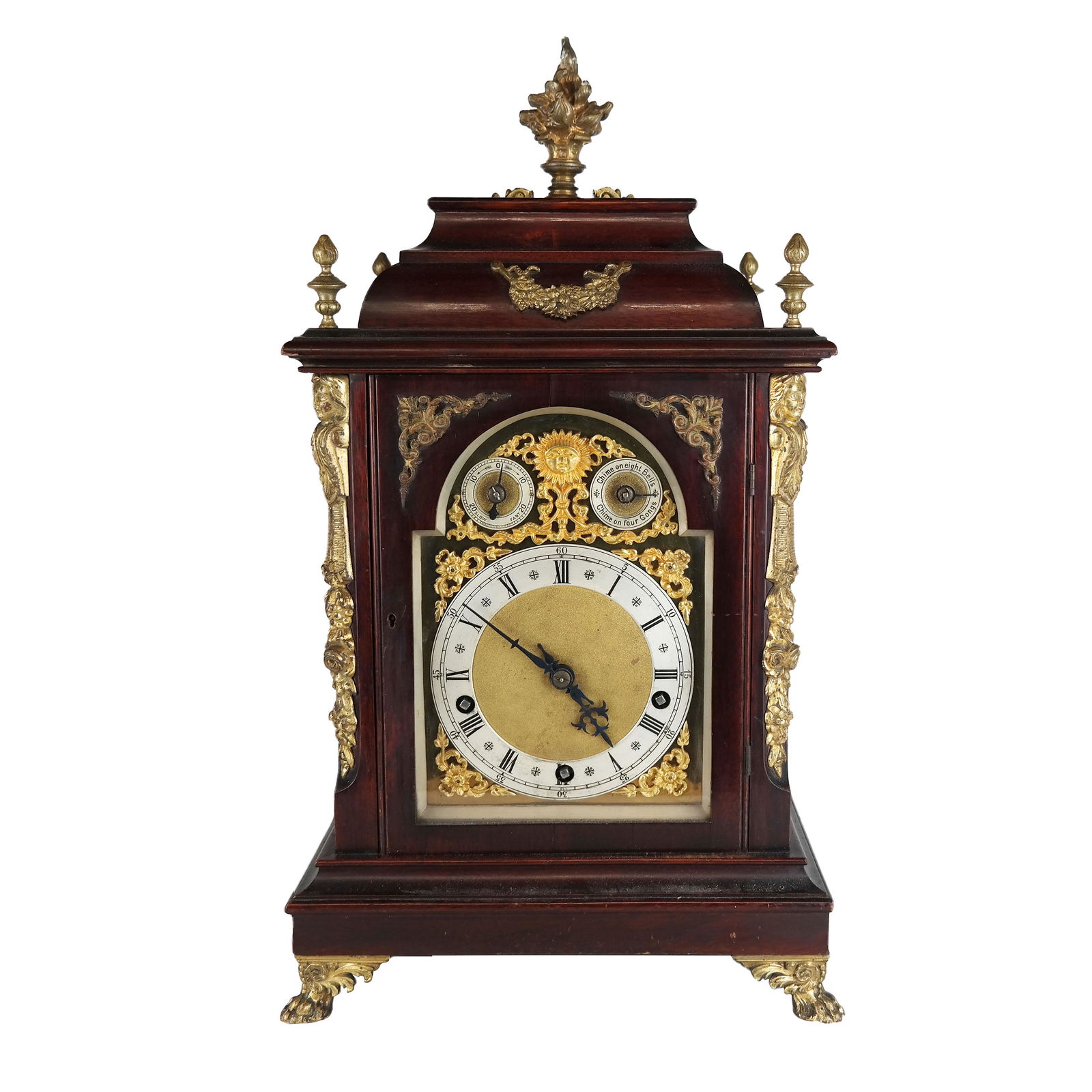 Bronze Mounted Mahogany Mantel Clock (1 of 9)