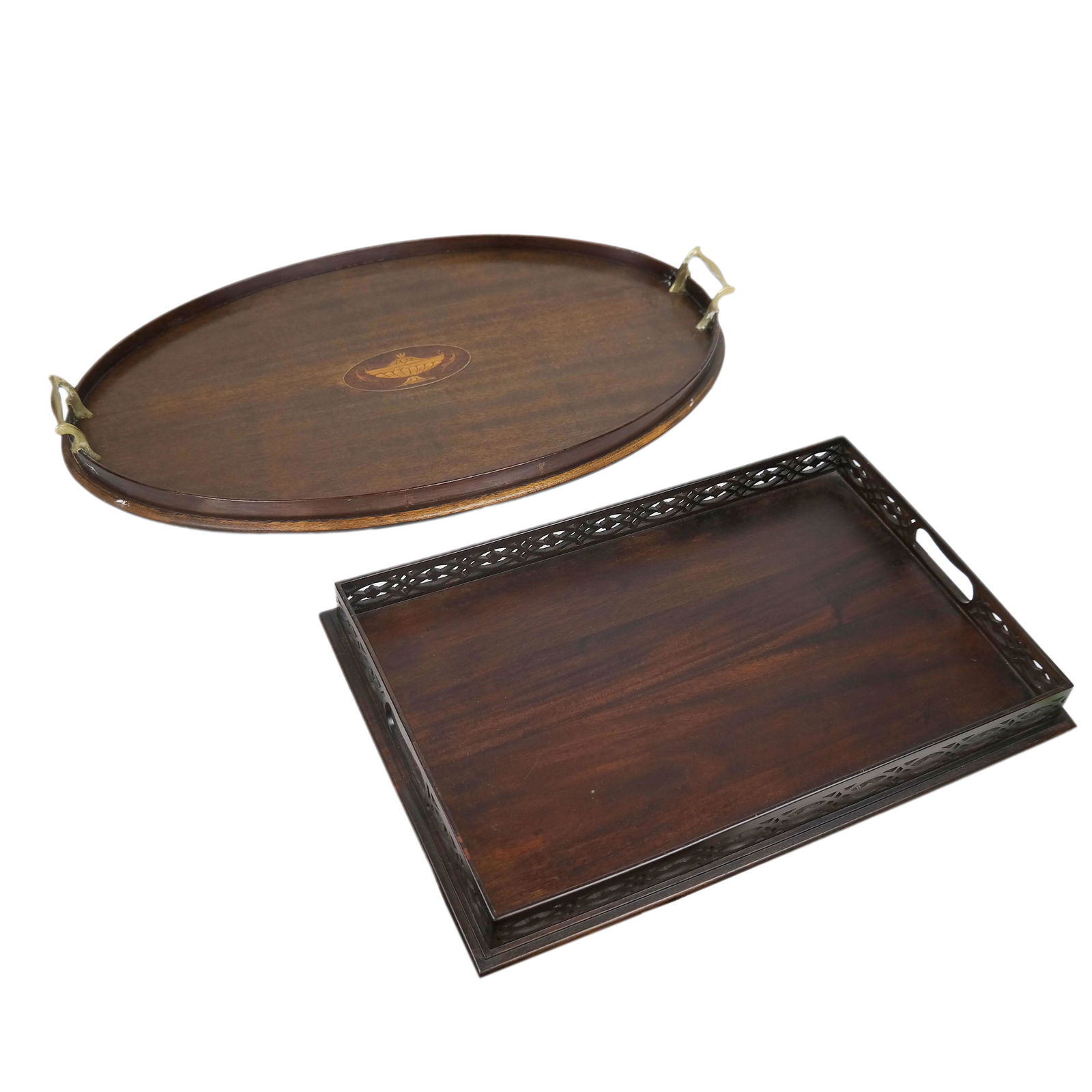 Two Mahogany Butler's Trays (1 of 11)