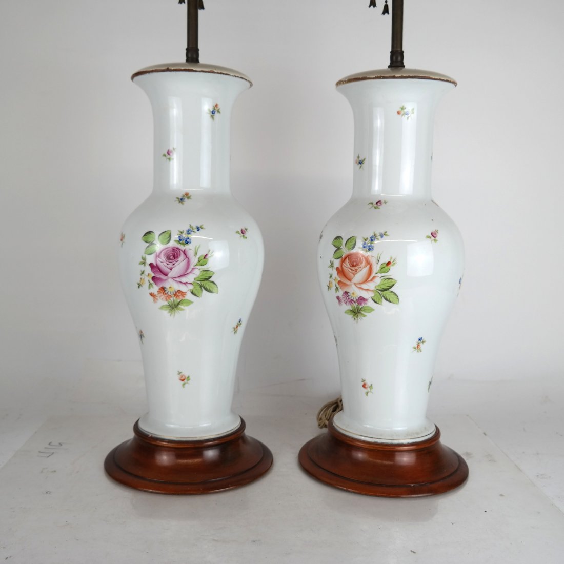 Pair of Herend Vases Mounted as Lamps (1 of 8)