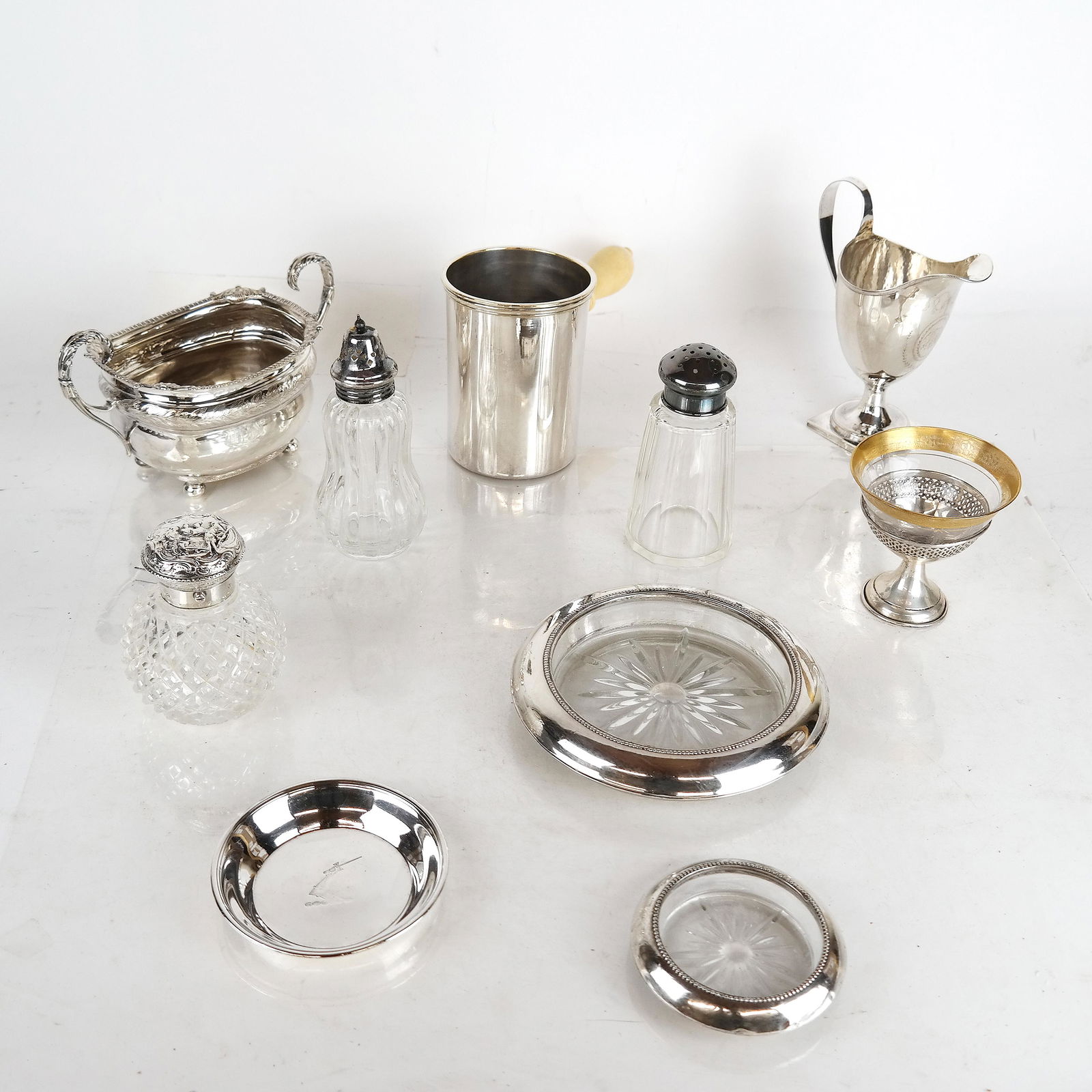 Lot of 10 Silver Plate & Glass Table Articles (1 of 8)