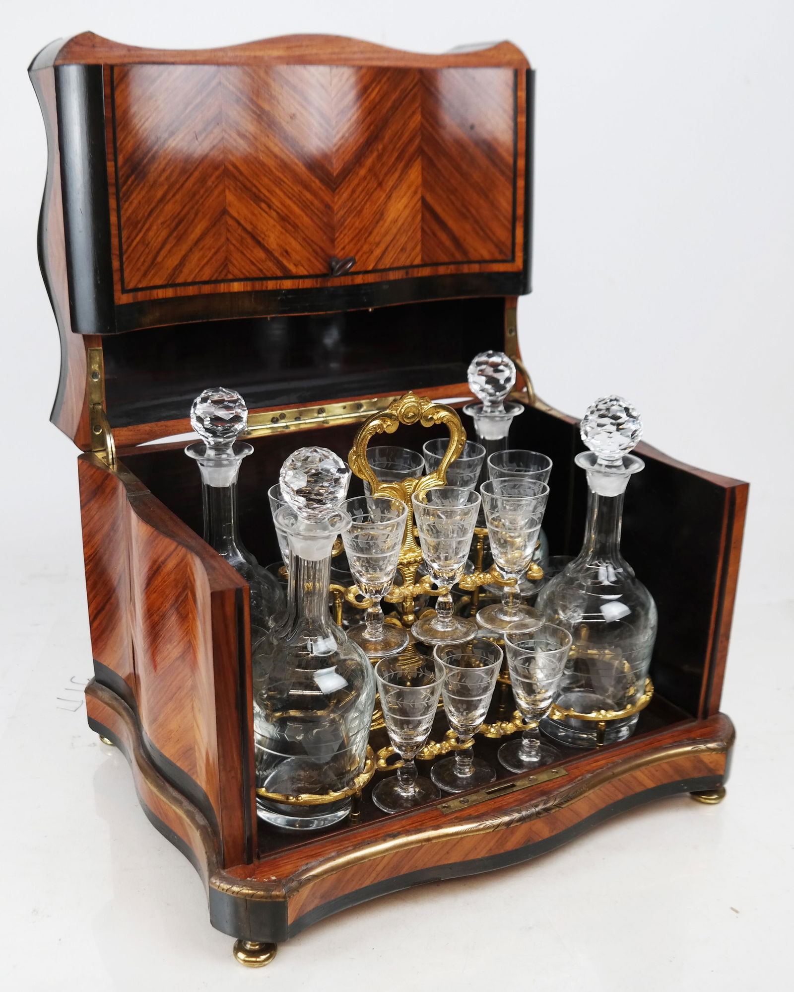 English Satinwood Tantalus Set (1 of 9)