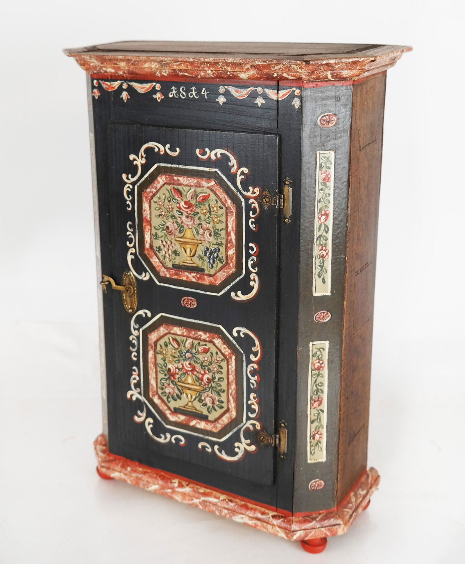 Salesman's Sample Folk Art Style Cabinet (1 of 6)