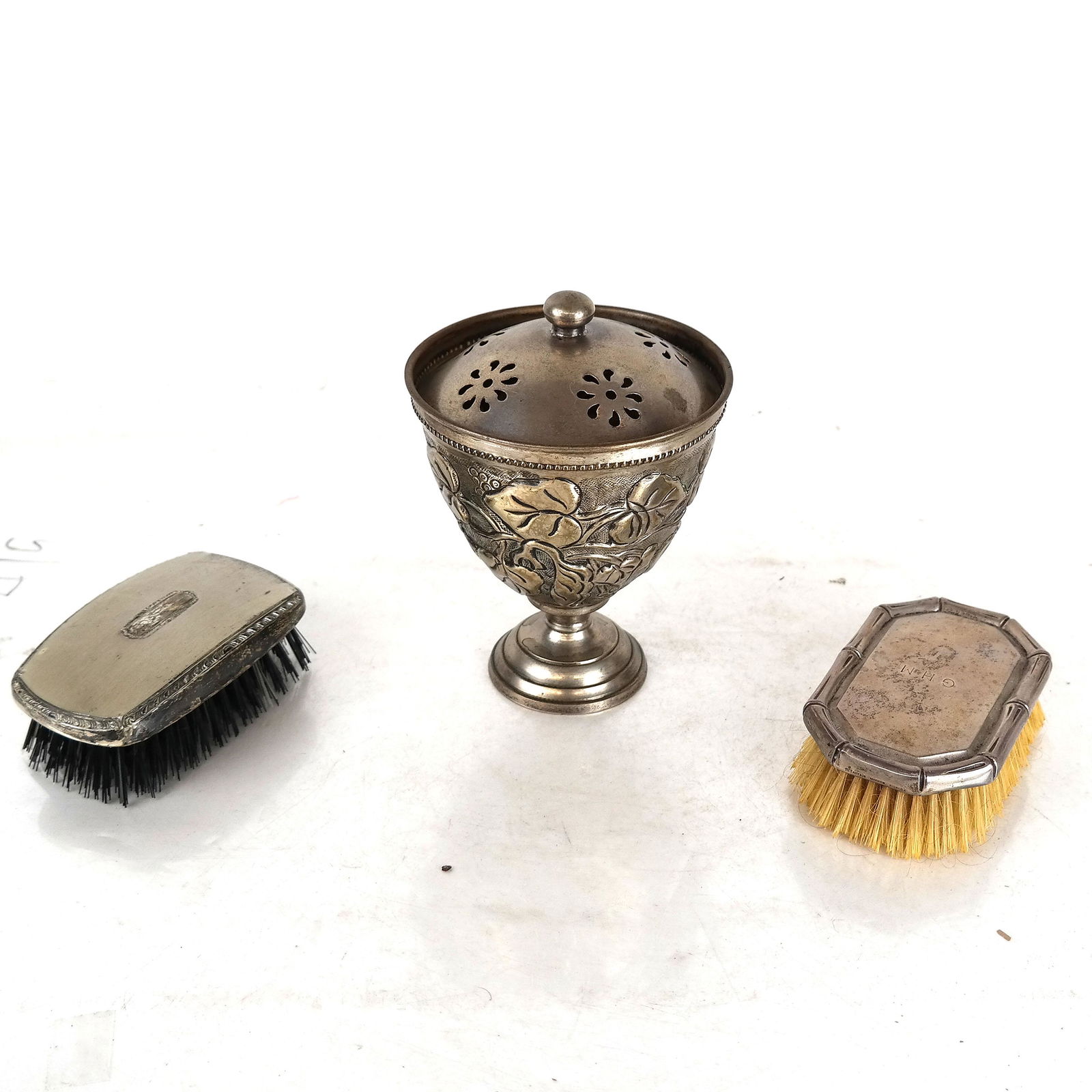 Sterling Silver Grooming Set and Silver Plate Cove (1 of 5)