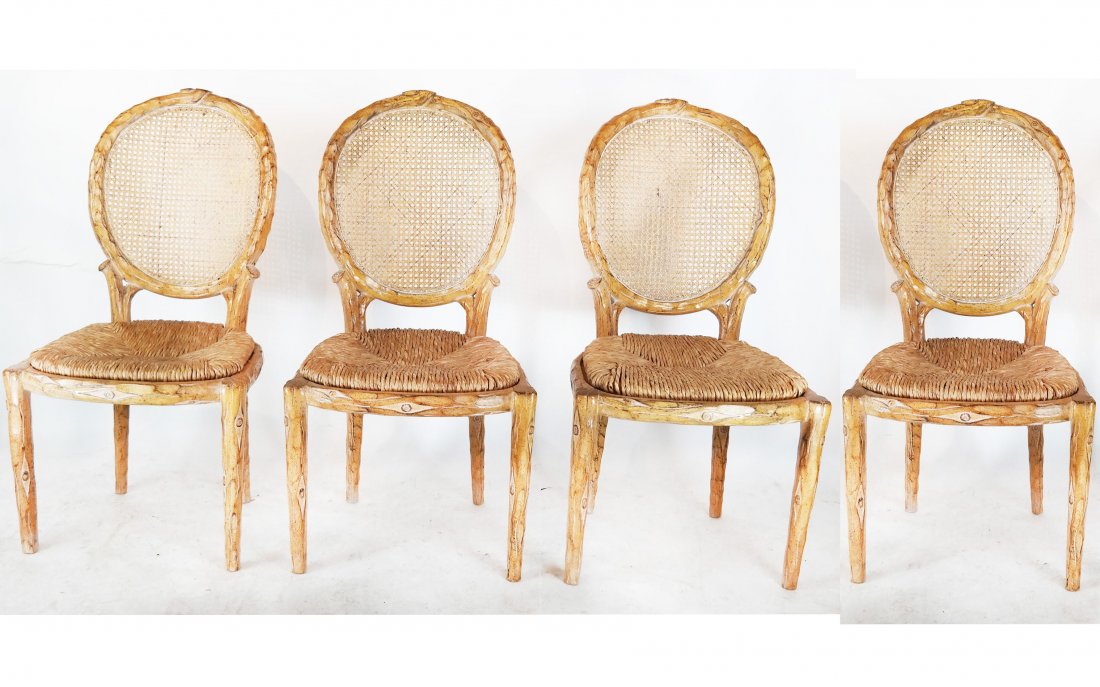 Four Tree Form-Style Cane Back Chairs (1 of 8)