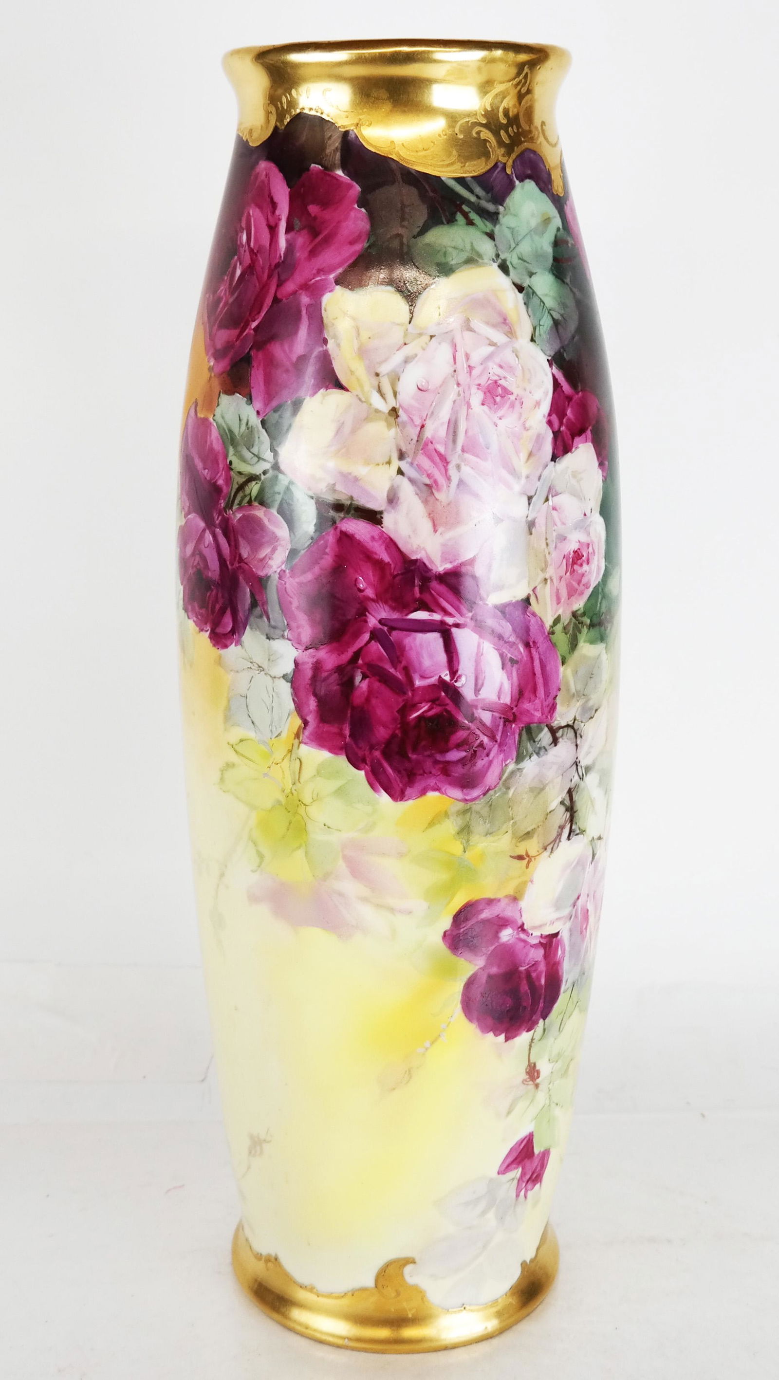 Limoges Floral Porcelain Tall Vase (1 of 8)