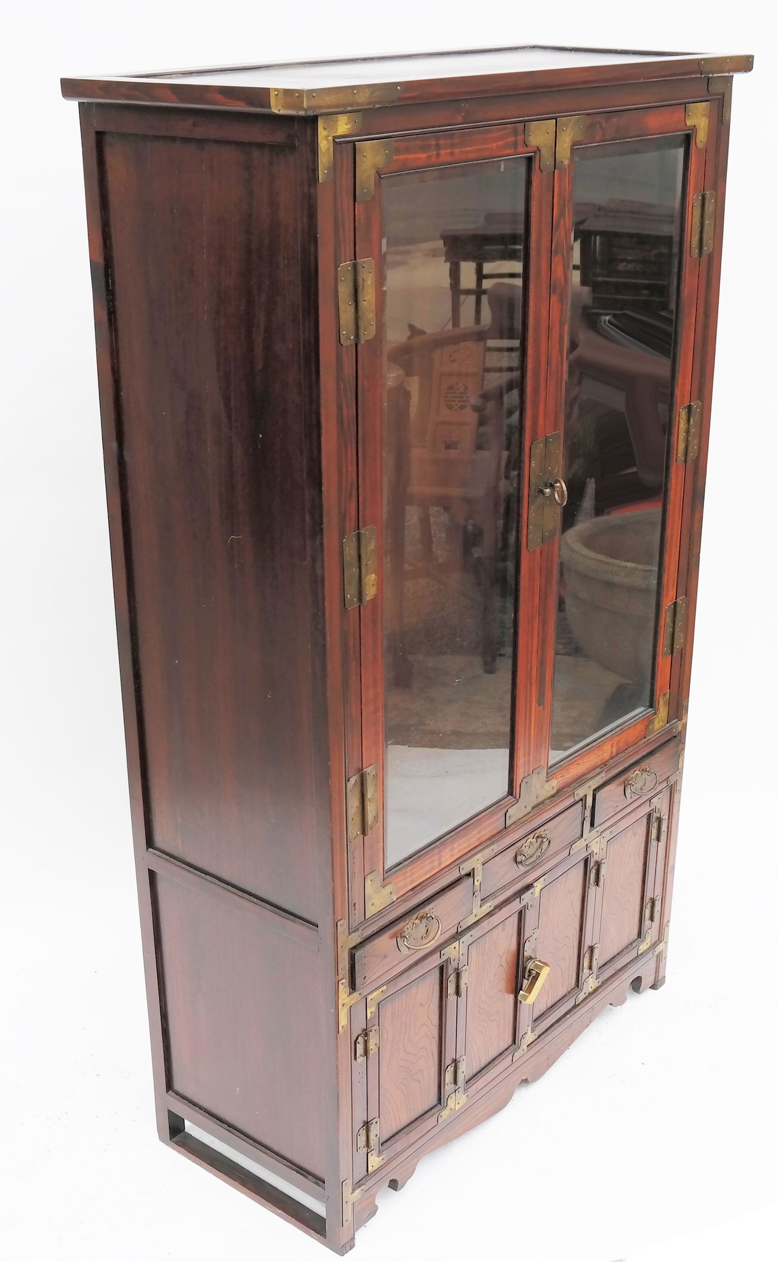Asian Brass Motif Display Cabinet (1 of 9)