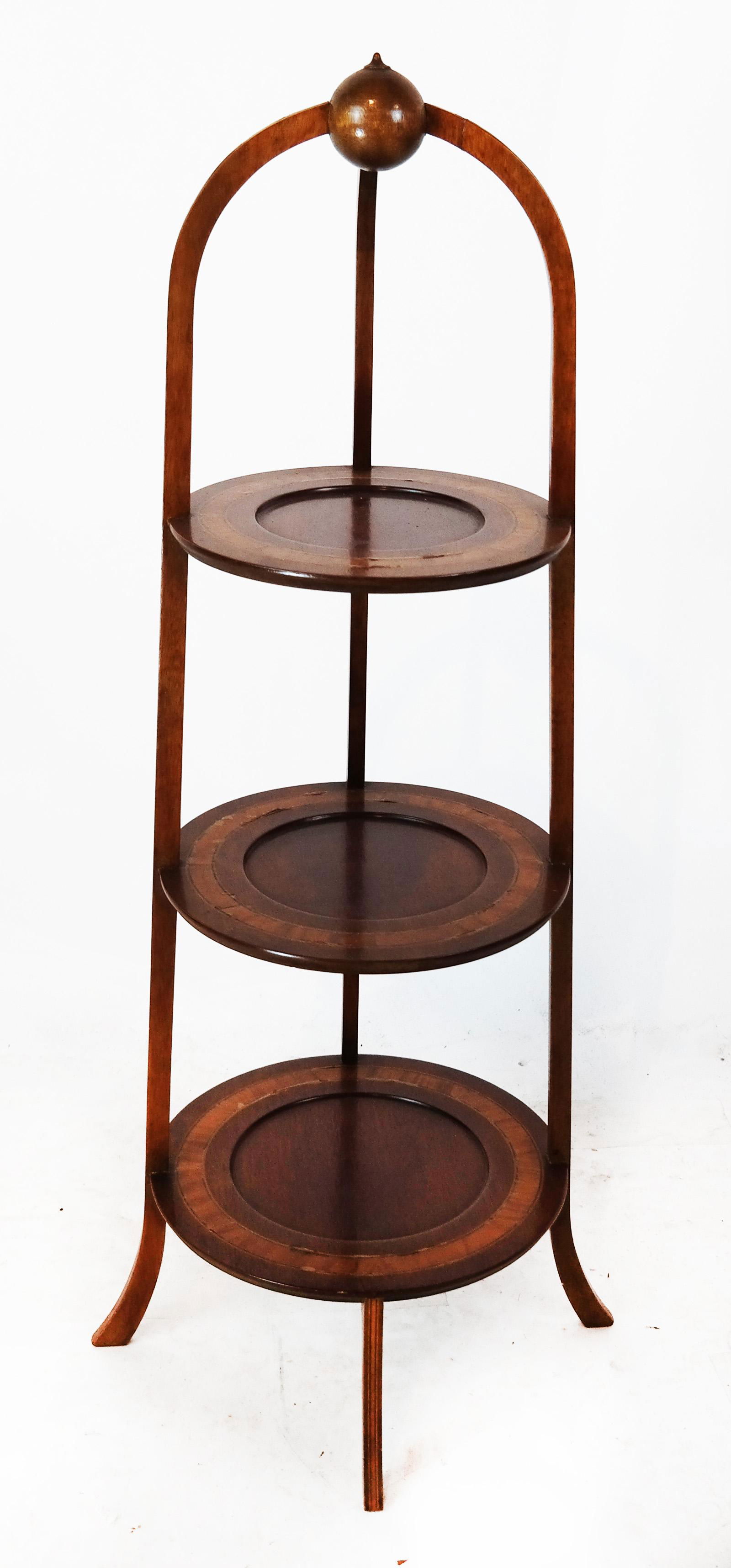 American Inlaid Three-Tier Stand (1 of 7)