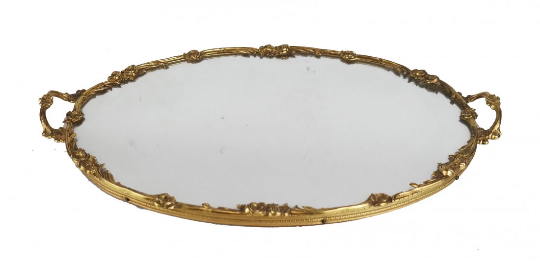 Gilt Bronze Plateau / Vanity Table Mirror (1 of 5)