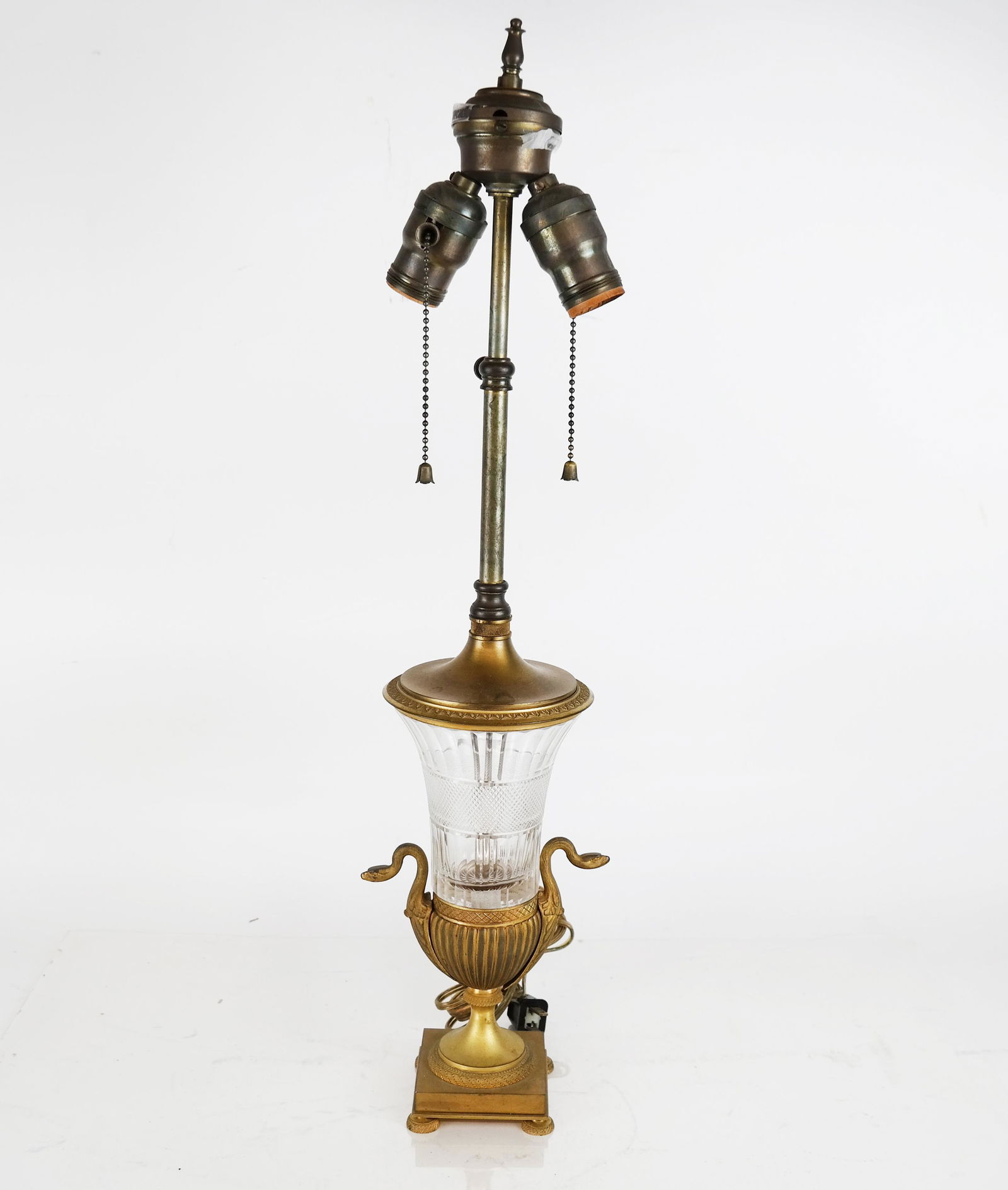 Neoclassical Bronze and Cut Crystal Lamp (1 of 5)