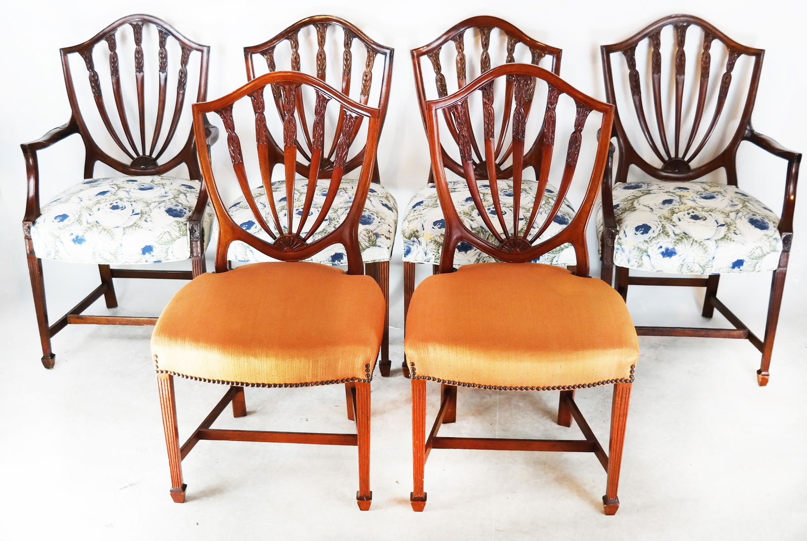 Six Mahogany Shield-Back Dining Chairs (1 of 11)
