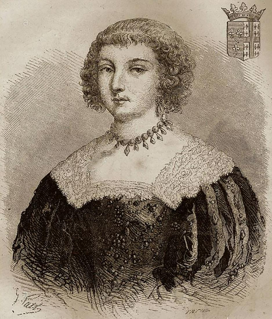 Antique French Woodblock Stamp - Kieszling, Paris: Woodblock stamp by Kieszling, Paris, inscribed on reverse "Charlotte-Marguerite de Montmorency (1594-1650): Princess of Condé by her marriage to Prince Henry II of Bourbon-Condé and mistress of King