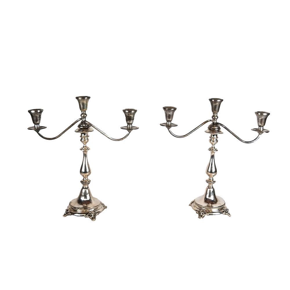 Pair of Silver Plate Candelabra (1 of 8)