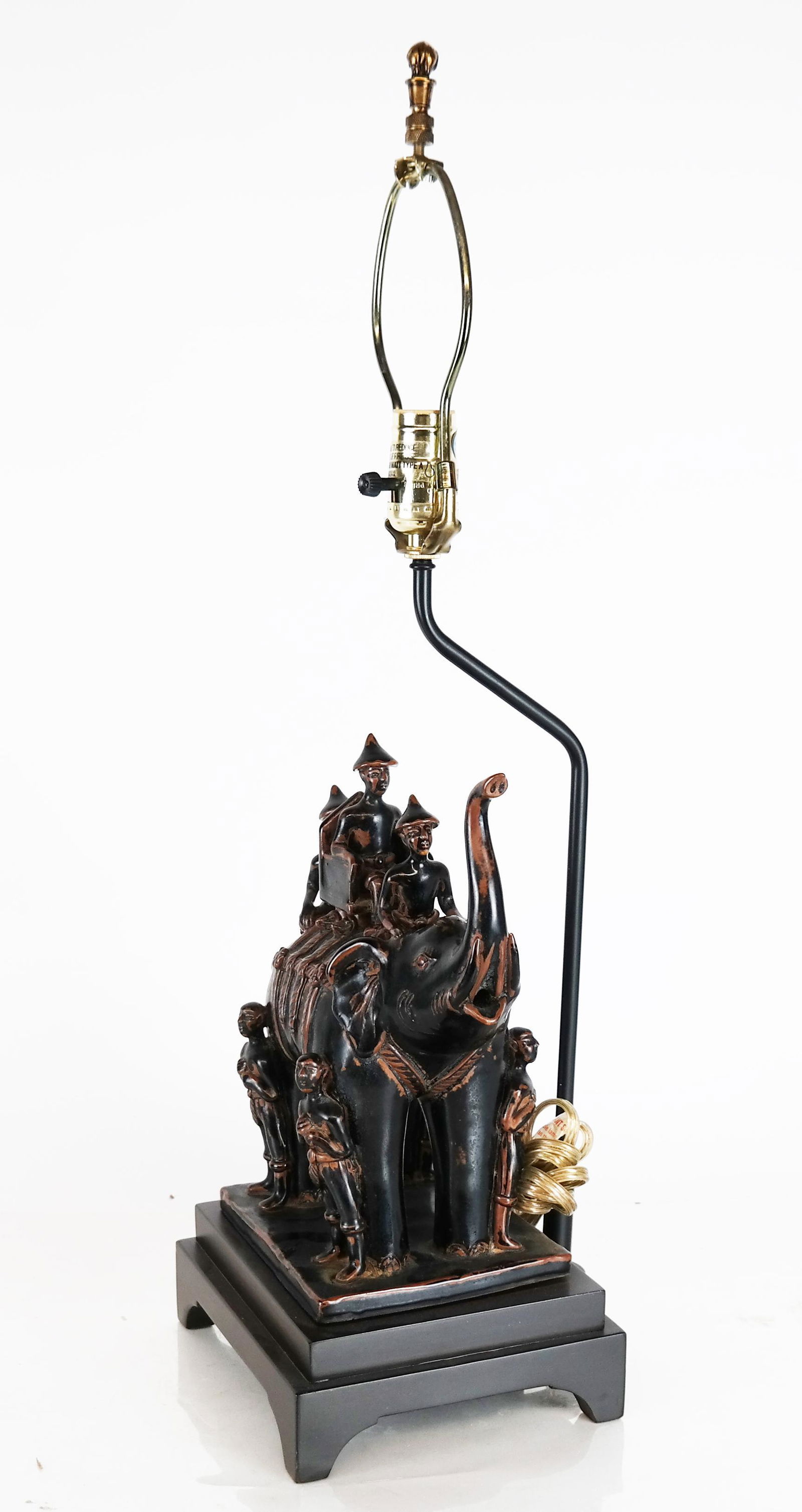 Stone Elephant and Riders Lamp (1 of 5)