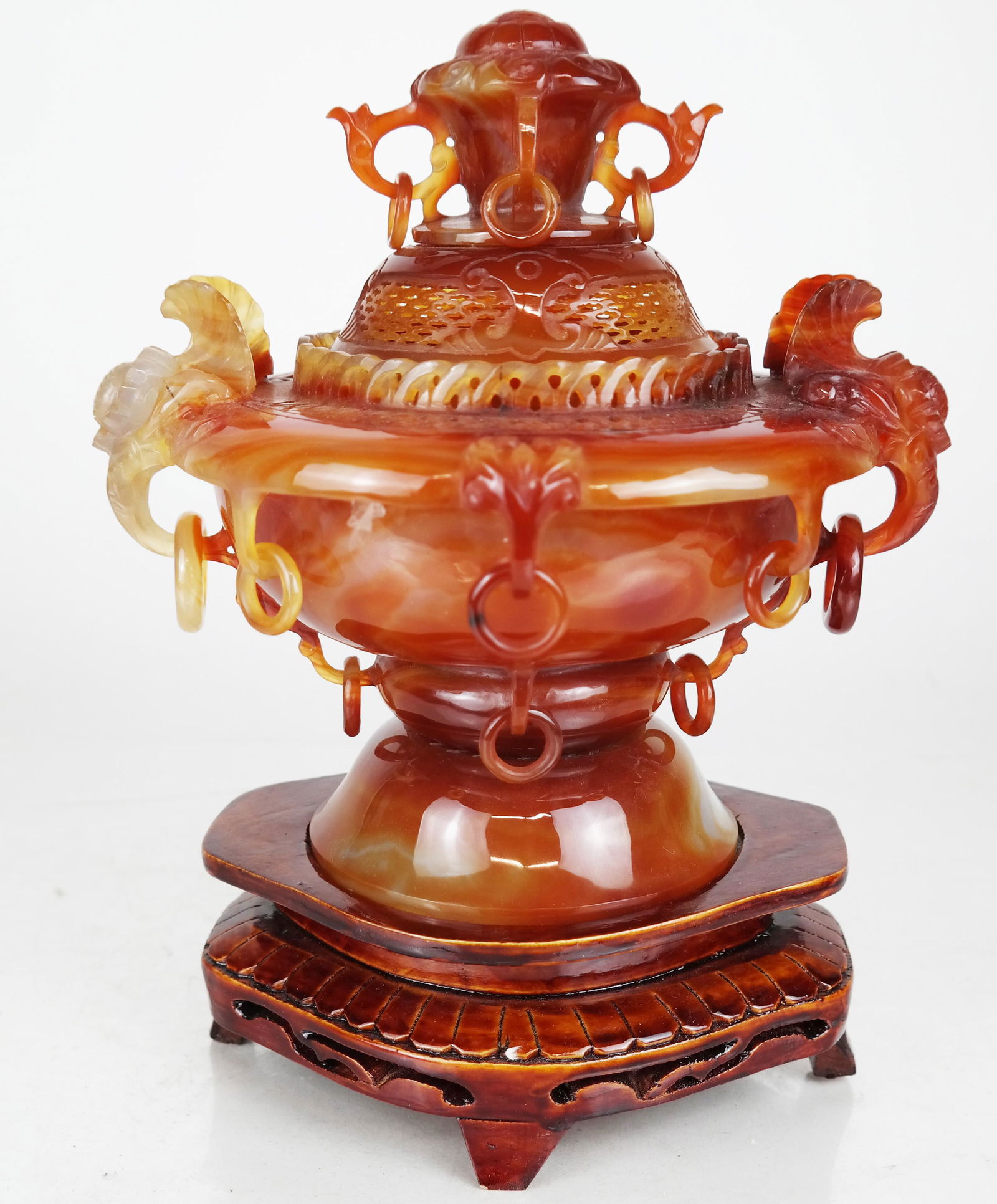 Chinese Carved Red Agate Censer (1 of 7)