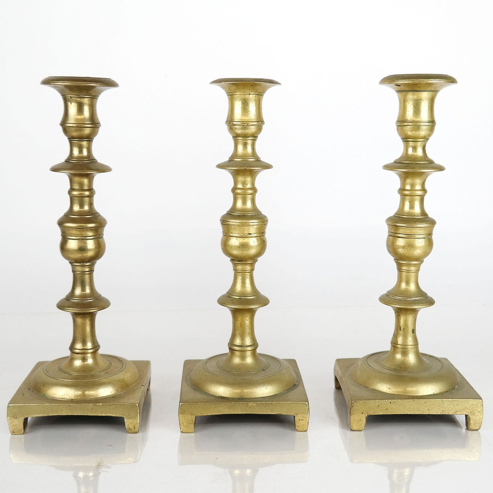Three Brass Candlesticks (1 of 6)