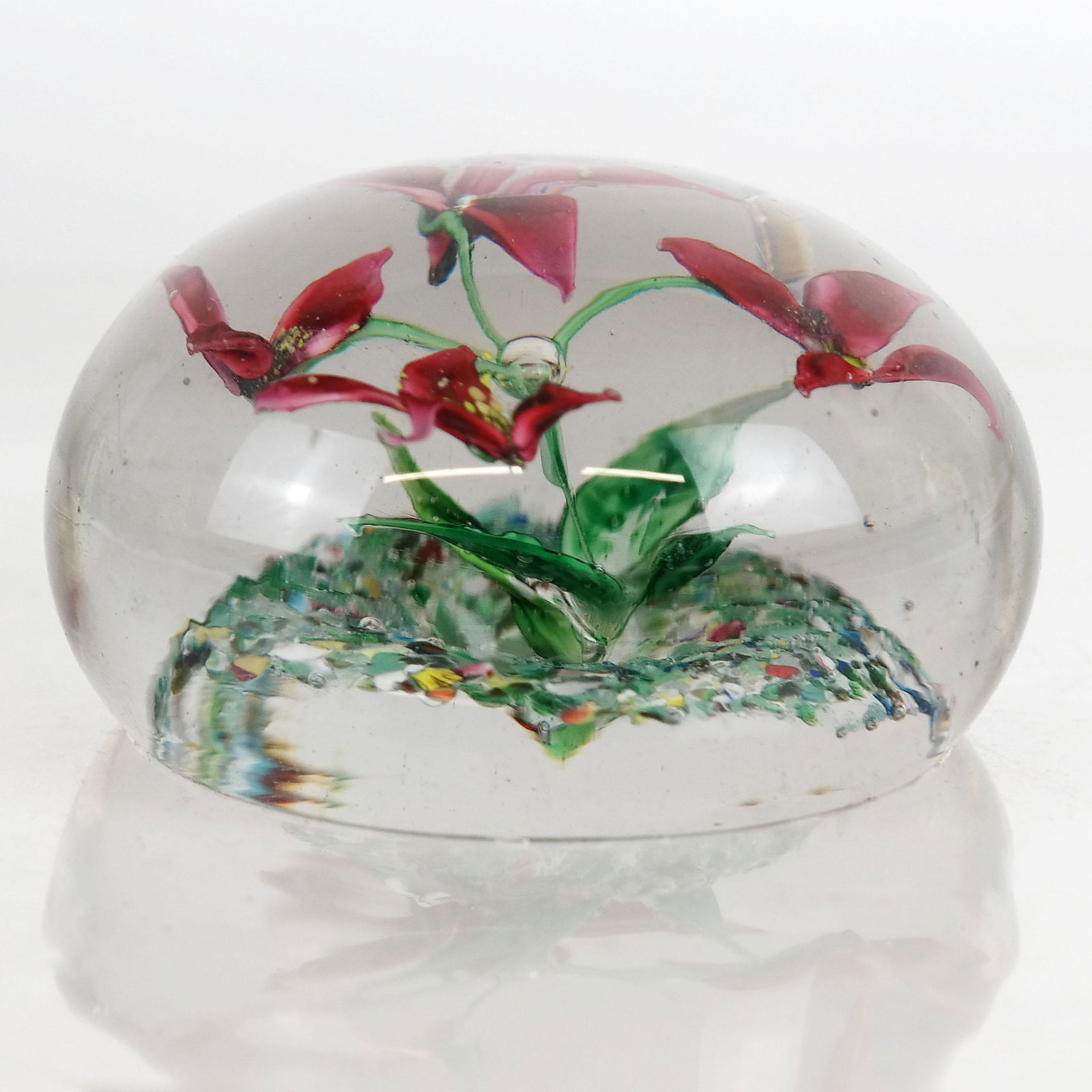 Floral and Leaf Crystal Paperweight (1 of 5)
