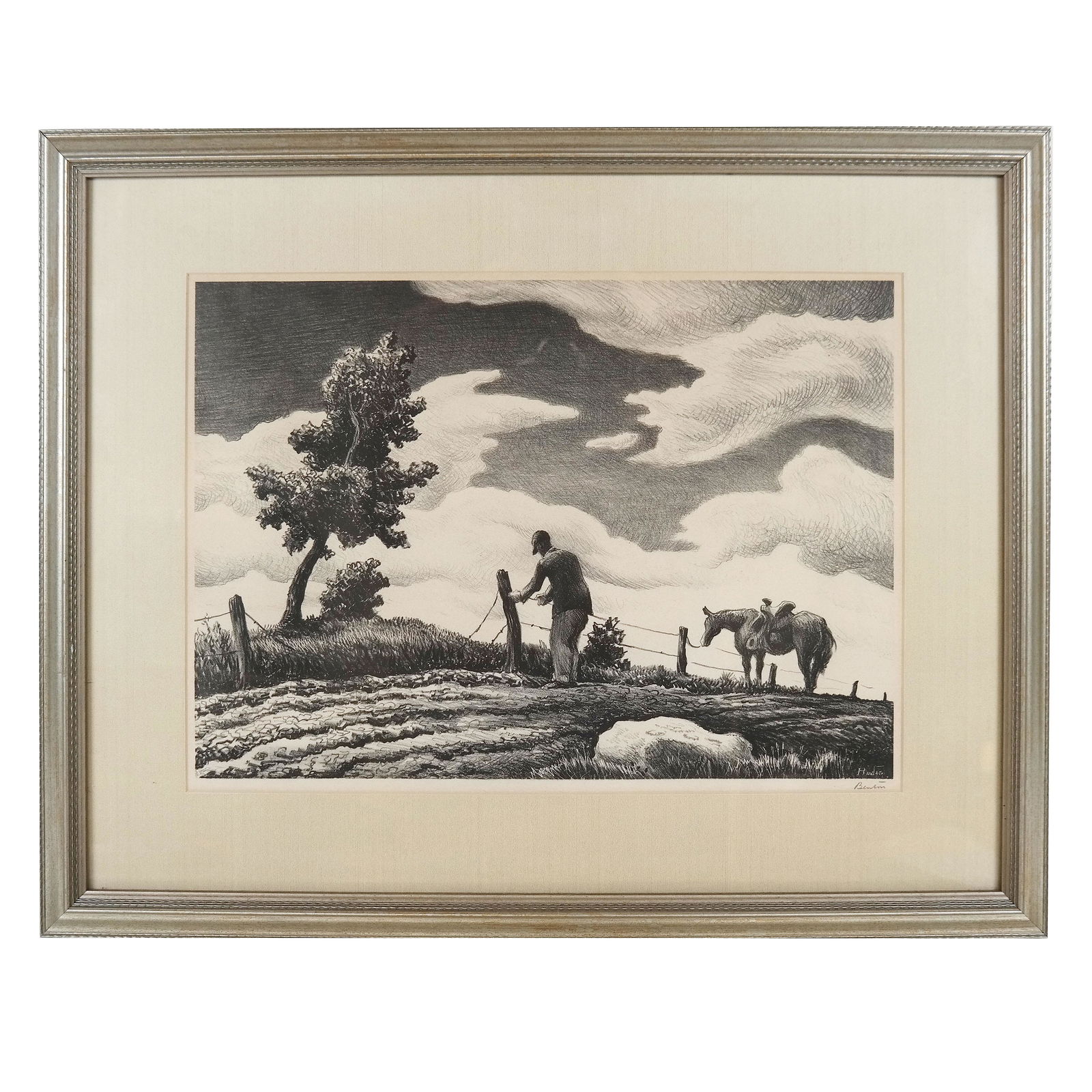 Thomas Hart BENTON: "Fence Mender" - Lithograph (1 of 6)