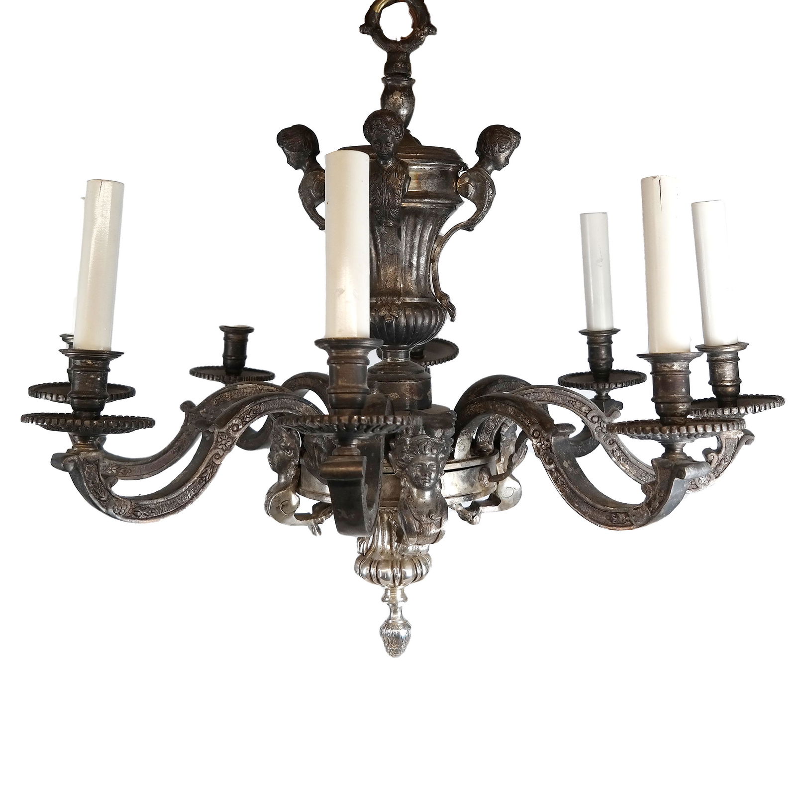 Figural Silvered Bronze Chandelier (1 of 11)