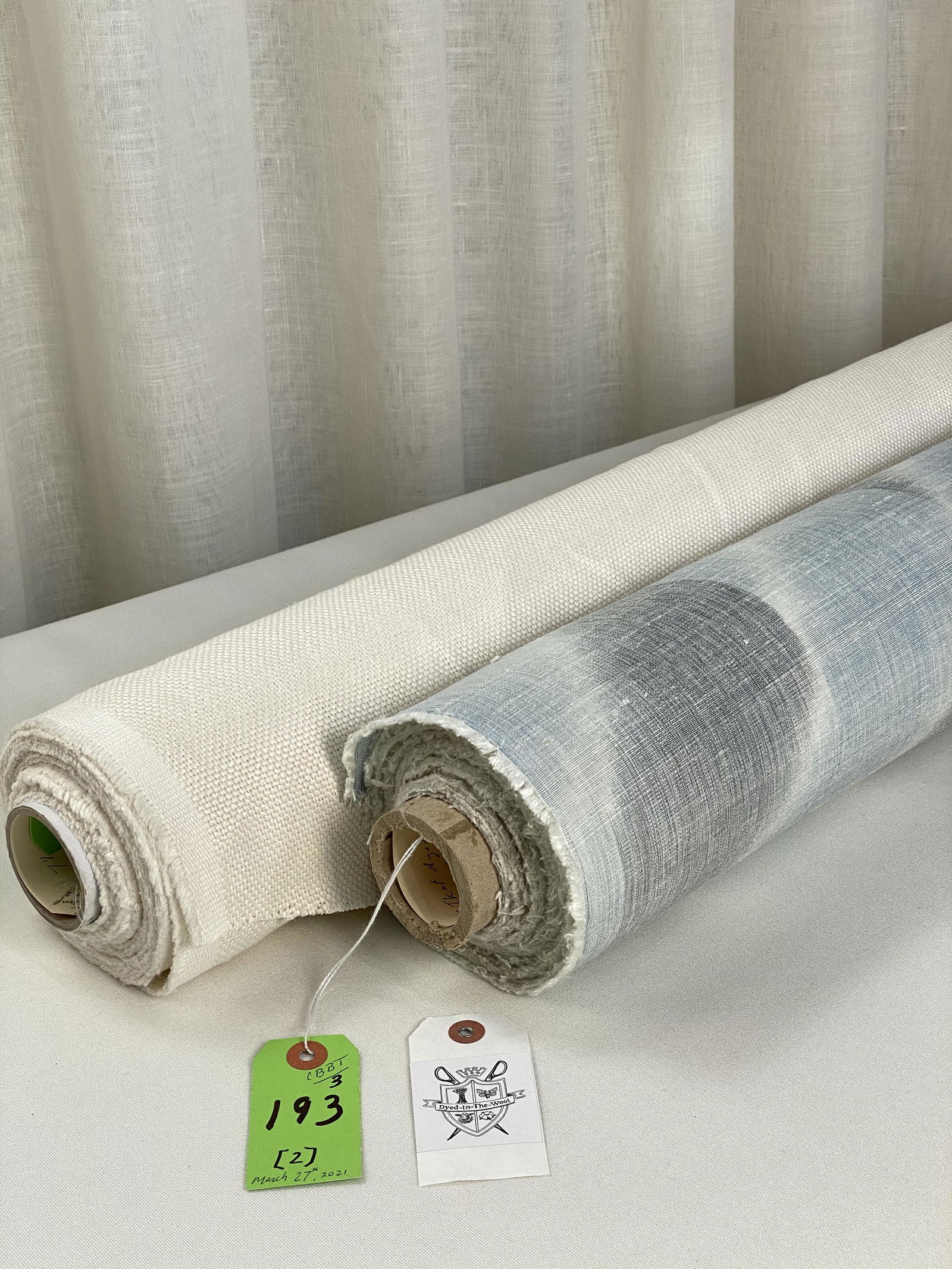 Ikat Yarn Dyed Silk and Belgium Linen Fabrics (1 of 4)