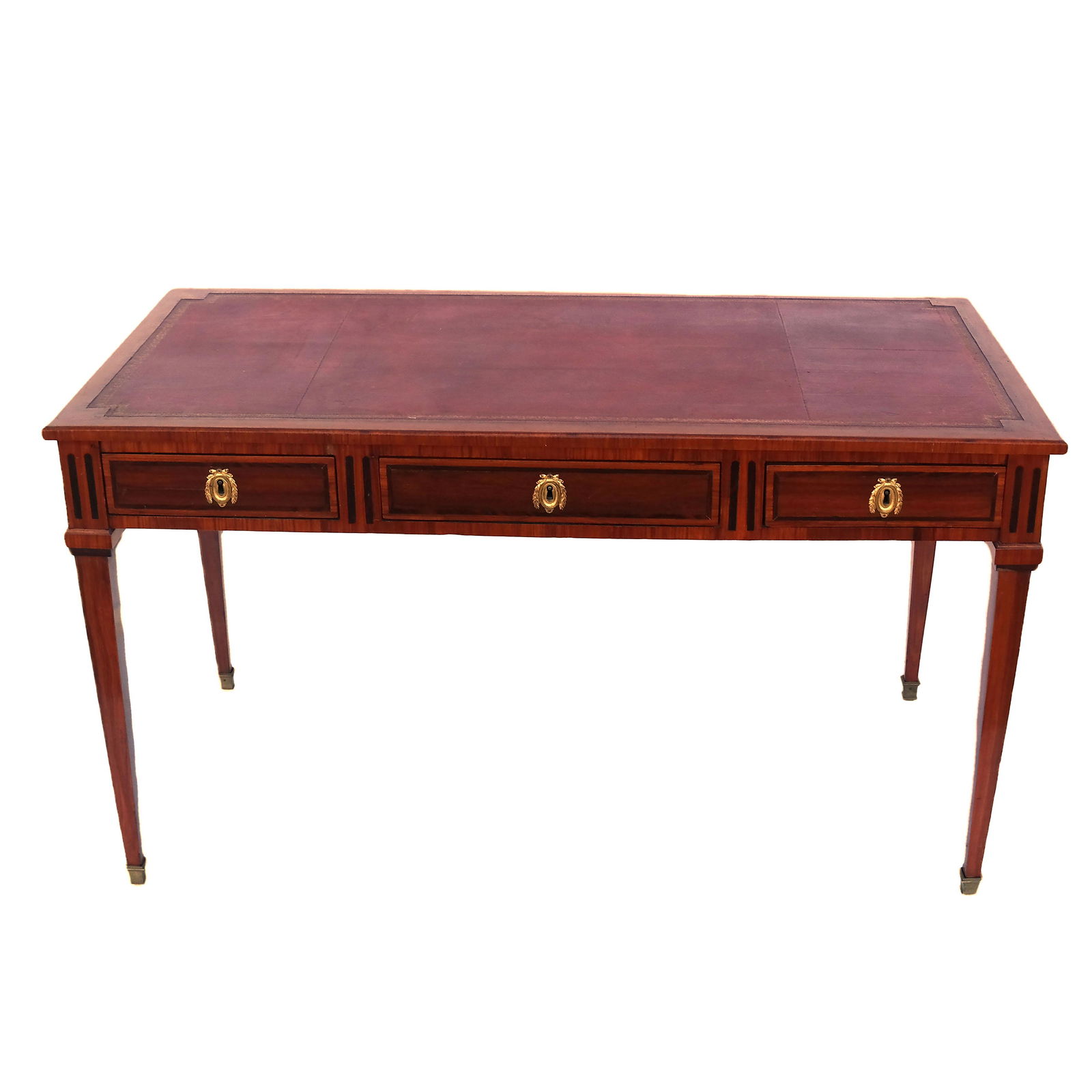 French Tulipwood Leather Top Desk (1 of 9)