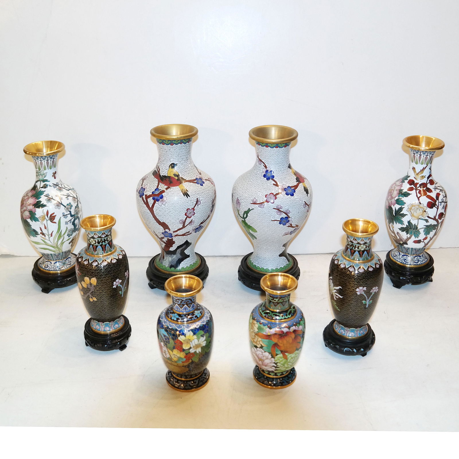 Collection of Eight Cloisonne Vases (1 of 11)