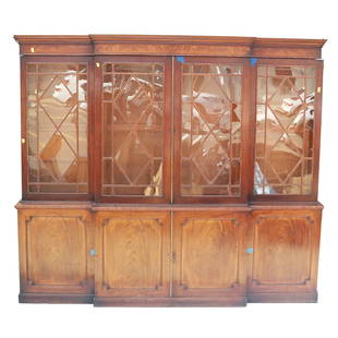 George III Mahogany Breakfront Bookcase: George III mahogany breakfront bookcase, circa 1780, in seven sections. Provenance: Norman Adams, London; Sotheby's, New York "Property From the Estates of Price and Isobel H. Glover" sale, January 18