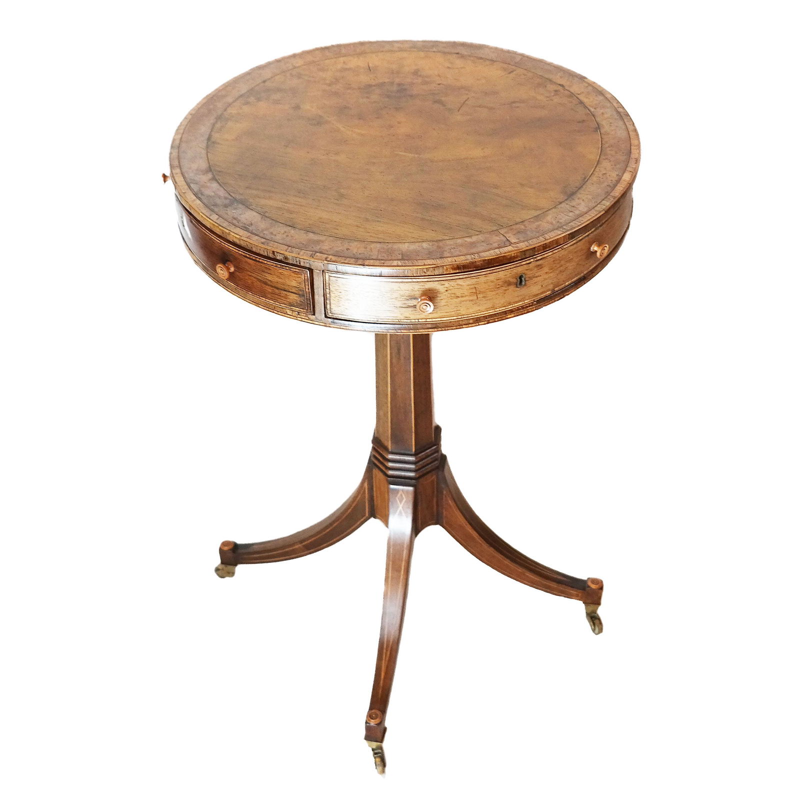 George III Inlaid Small Occasional Drum Table (1 of 7)