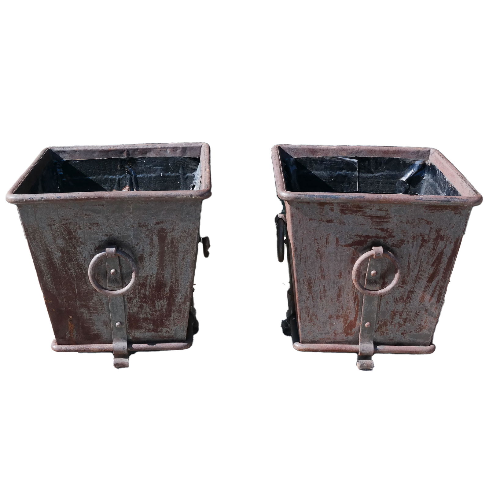 Pair Iron Industrial Bins (1 of 8)