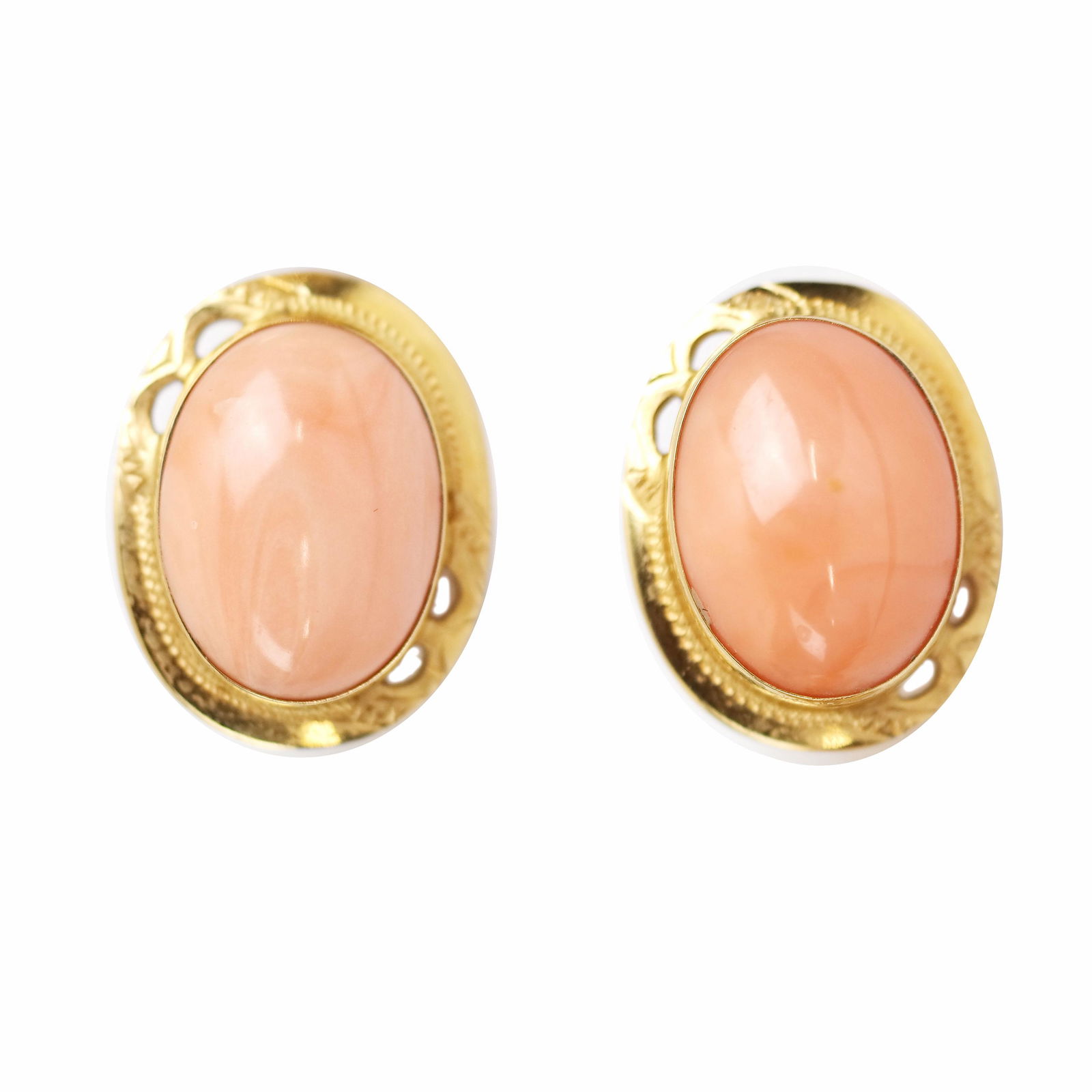 Pair 18K Gold & Coral Earrings (1 of 8)