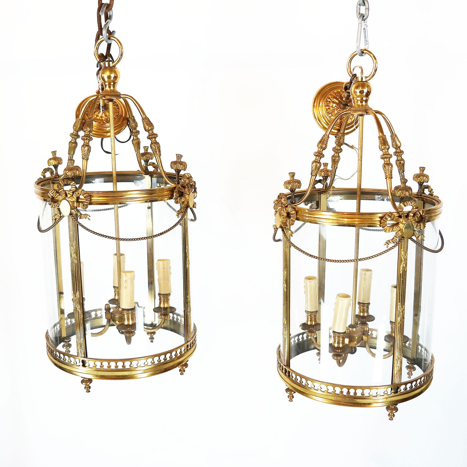 Pair of Brass Hall Lanterns (1 of 10)
