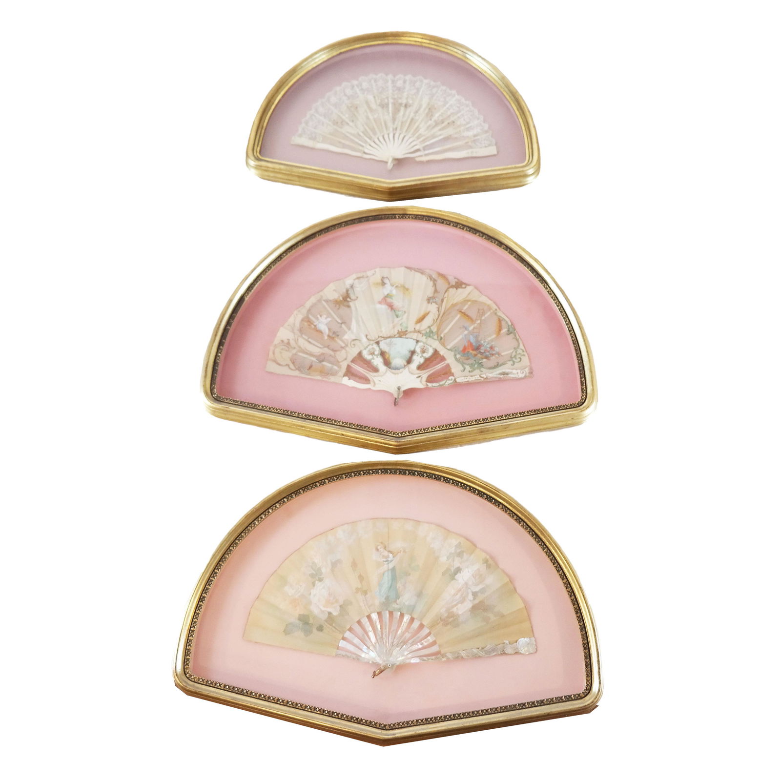 Group of Three Framed Hand Fans (1 of 10)