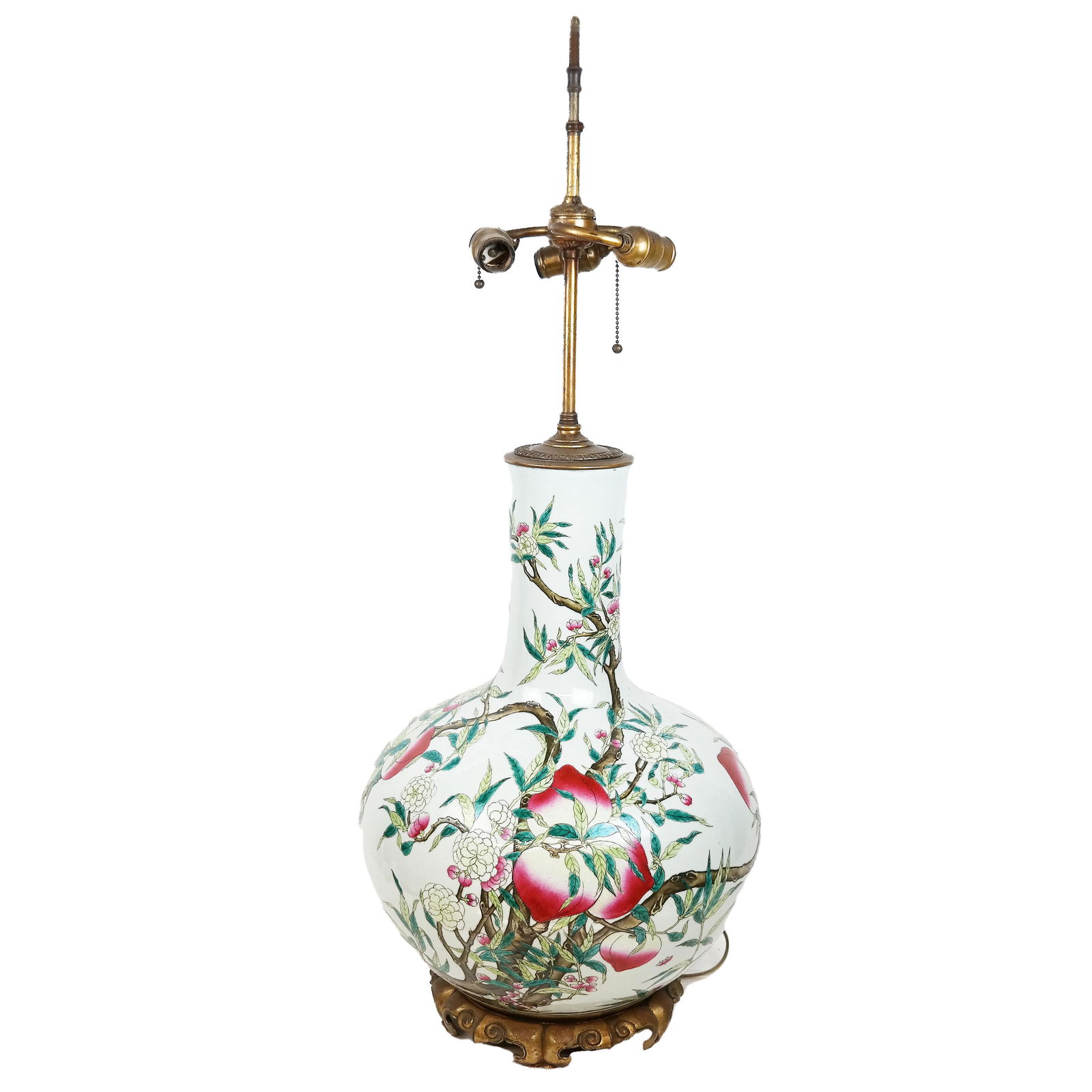 Chinese Famille Rose Peach Vase w/ Qianlong Mark (1 of 16)