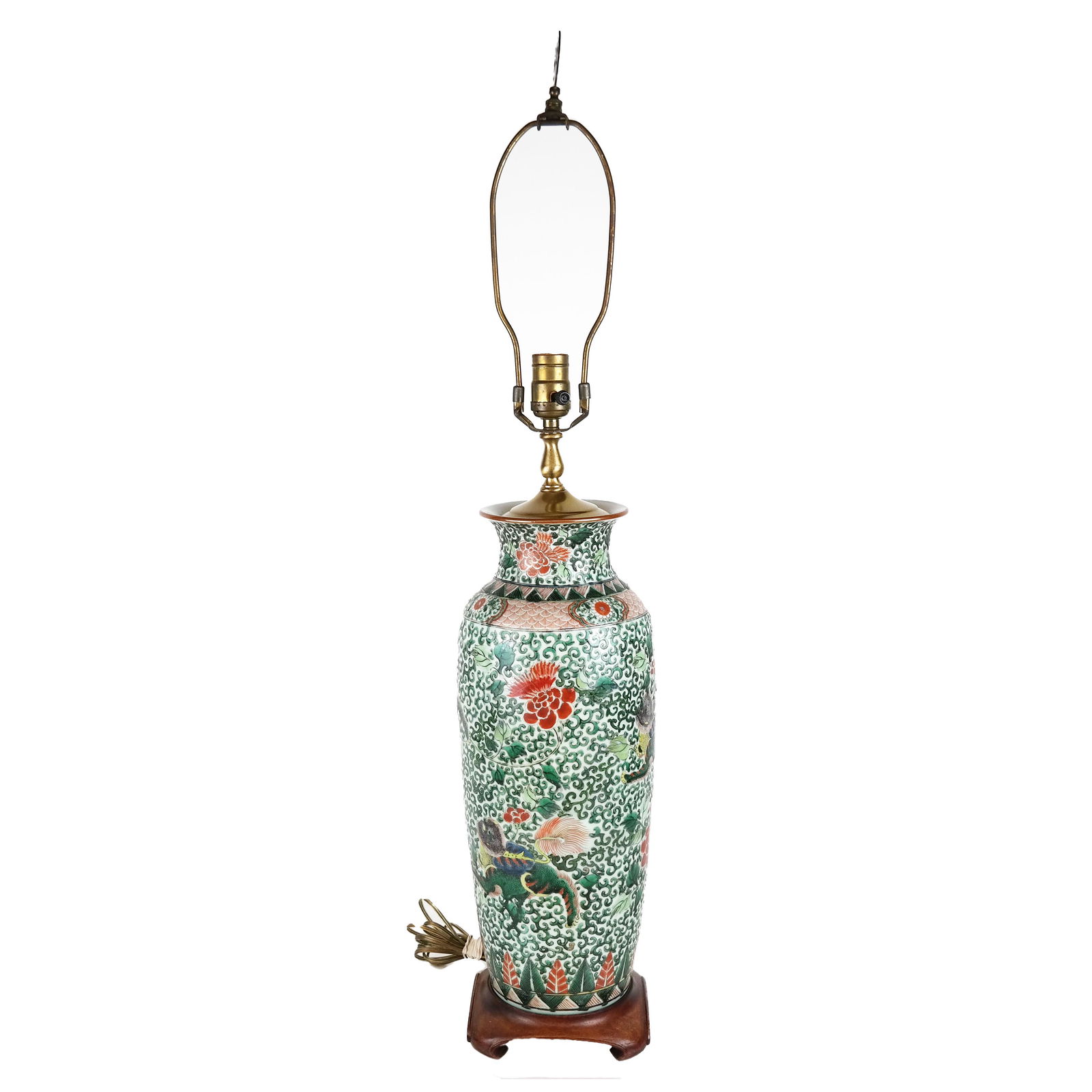 Chinese Famille Verte Porcelain Vase Lamp (1 of 10)