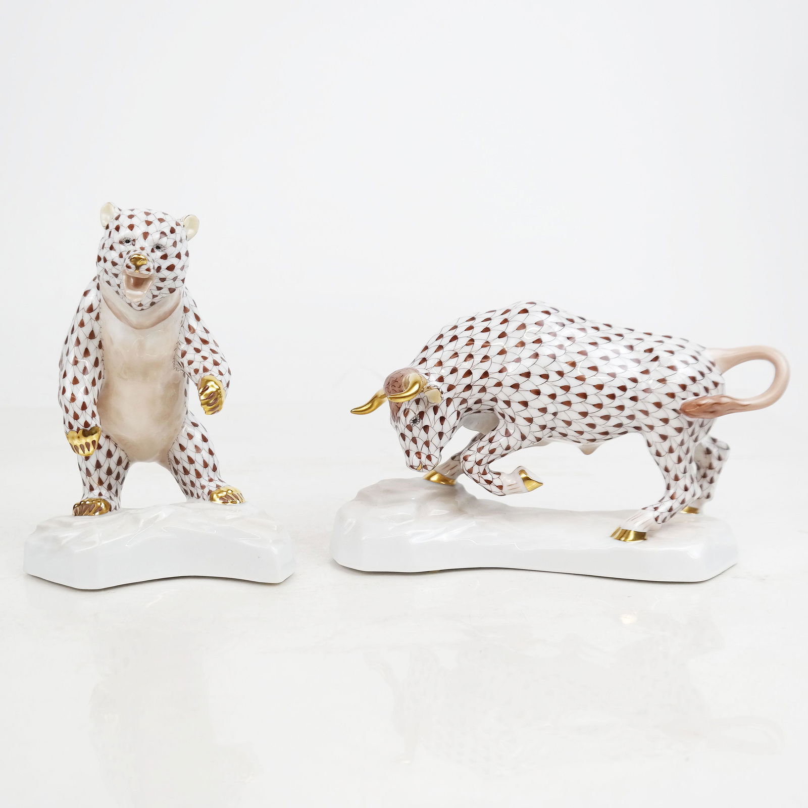 Two Herend "Fishnet" Design Animals (1 of 12)