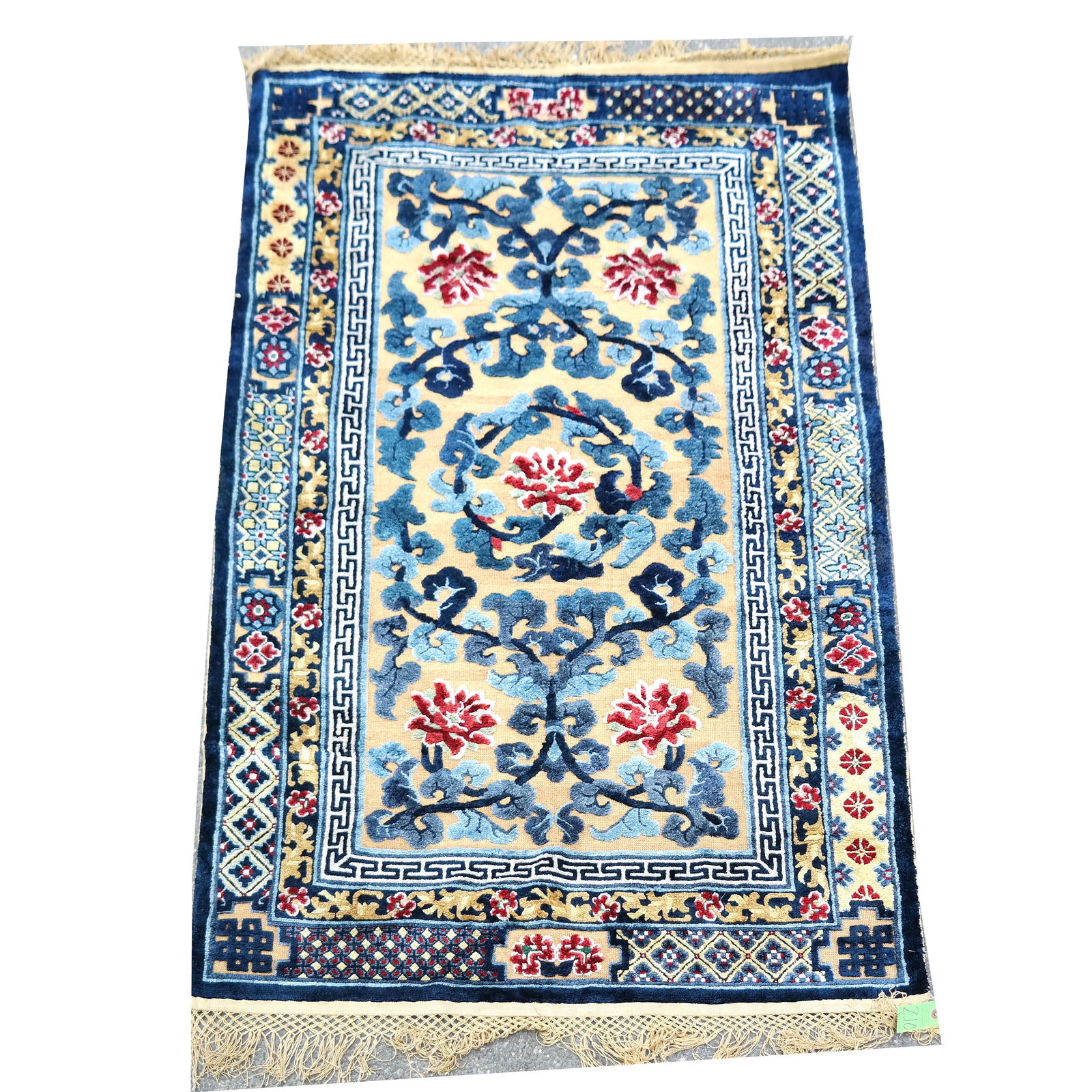 Silk and Metal Thread Chinese Rug (1 of 8)
