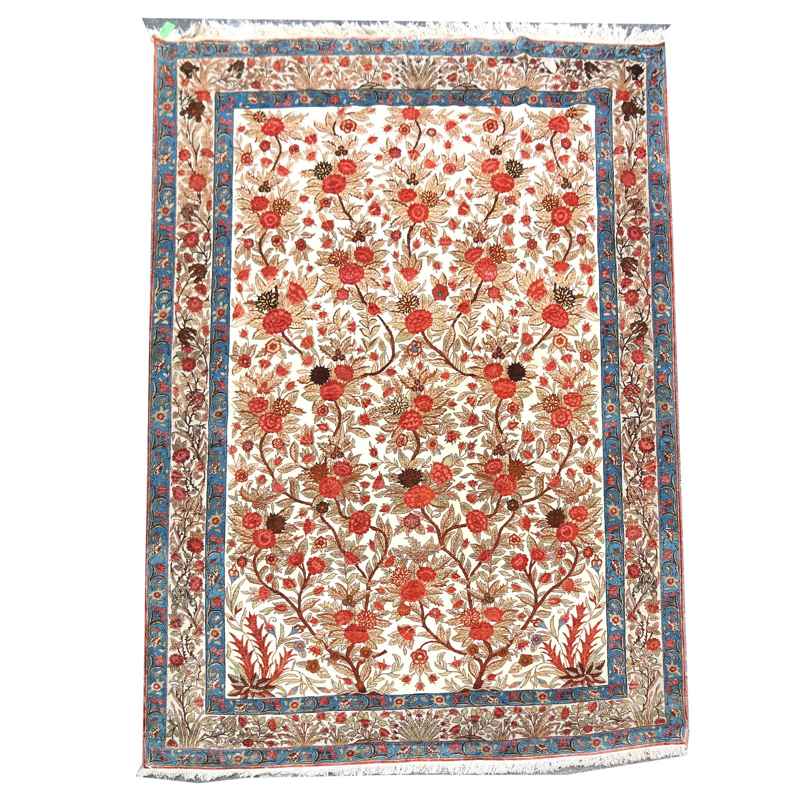 Part Silk Tehran Rug, Circa 1930 (1 of 9)